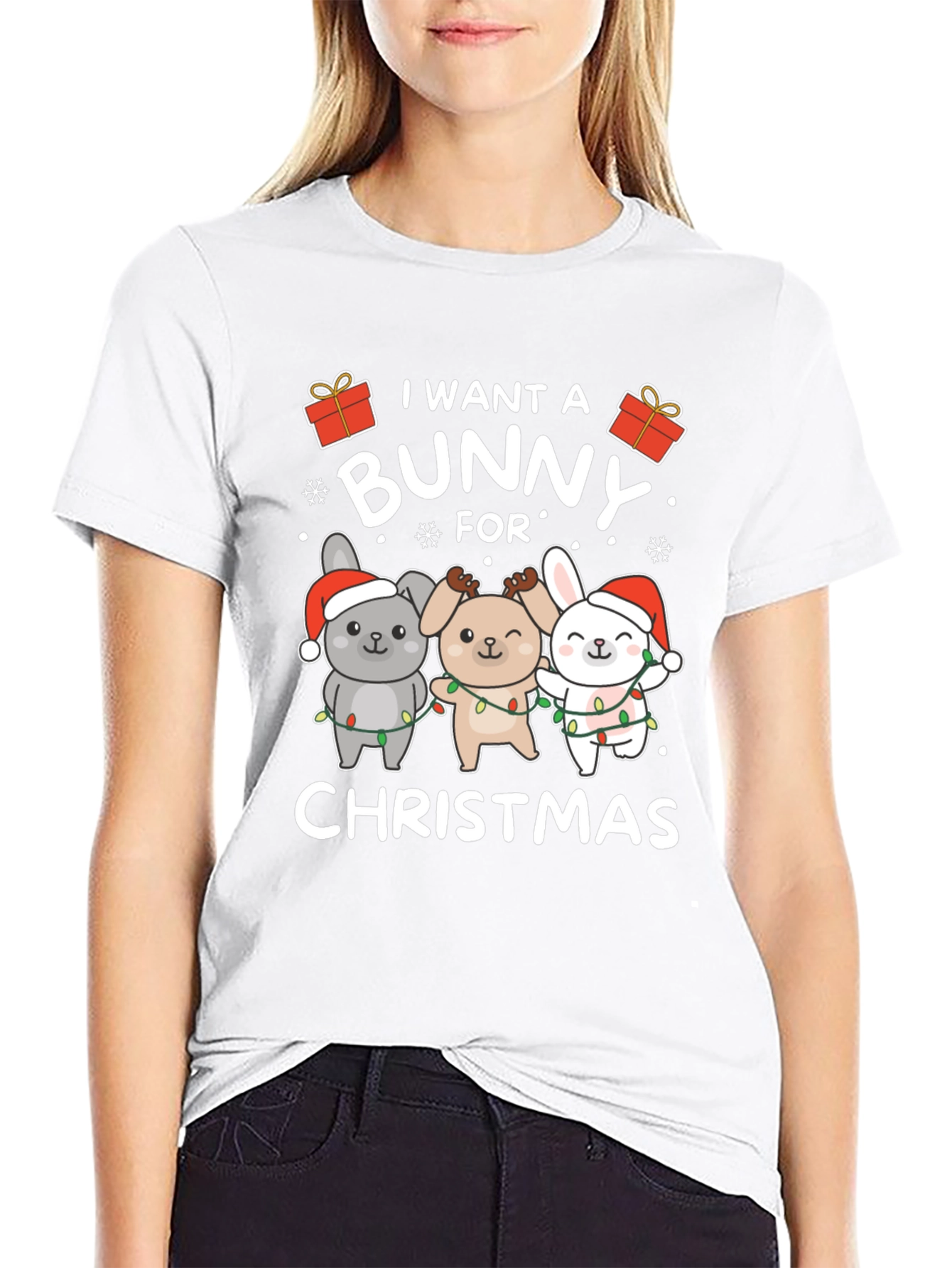 I Want A Bunny For Christmas Graphic Tee