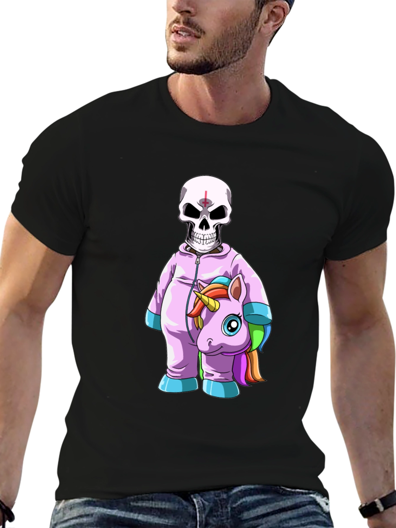 Skull & Unicorn Costume Graphic T-Shirt