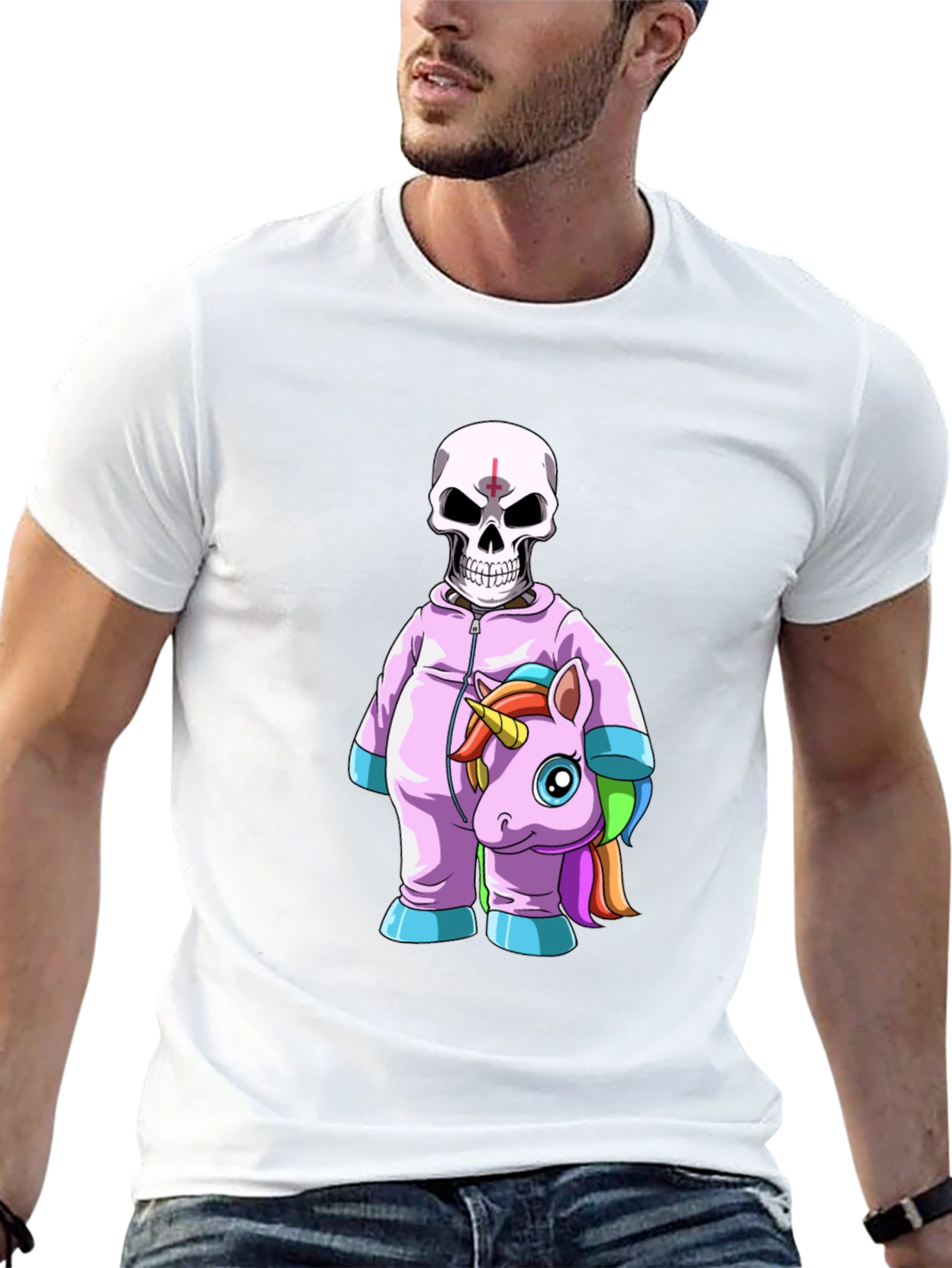 Skull & Unicorn Costume Graphic T-Shirt
