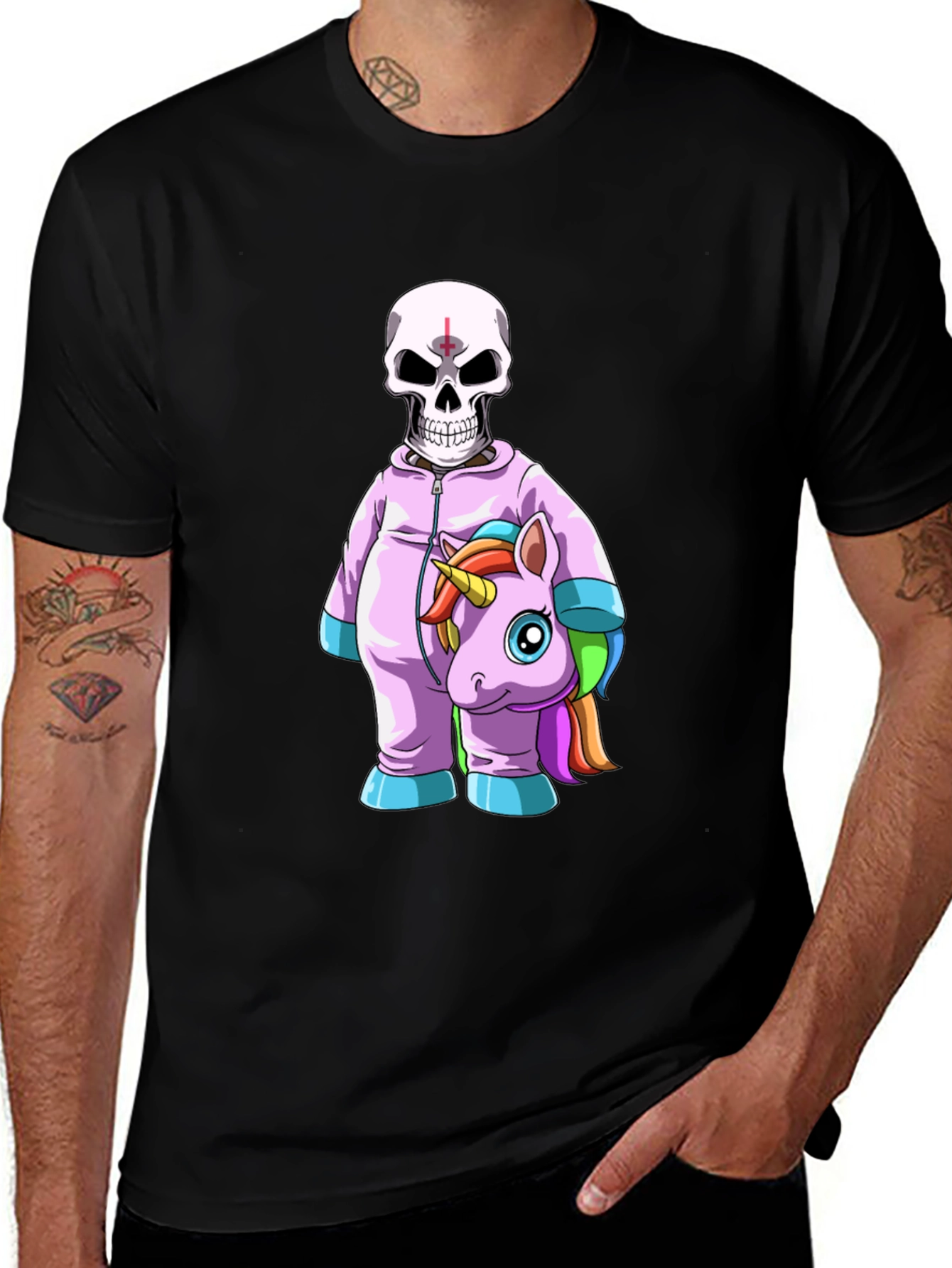 Skull & Unicorn Costume Graphic T-Shirt