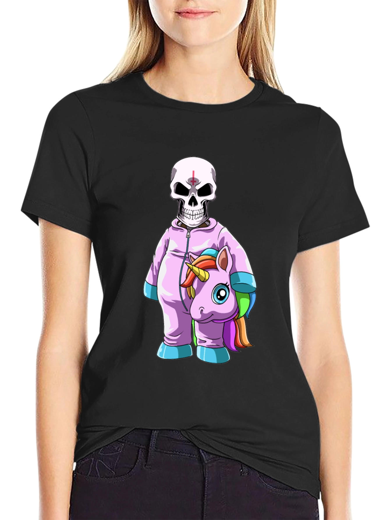 Skull & Unicorn Costume Graphic T-Shirt