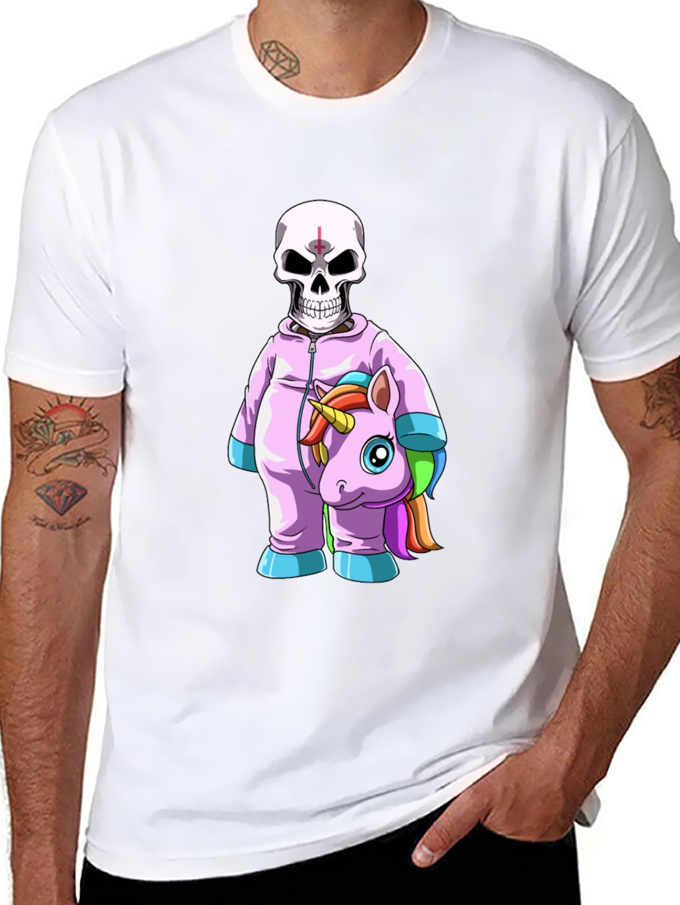 Skull & Unicorn Costume Graphic T-Shirt