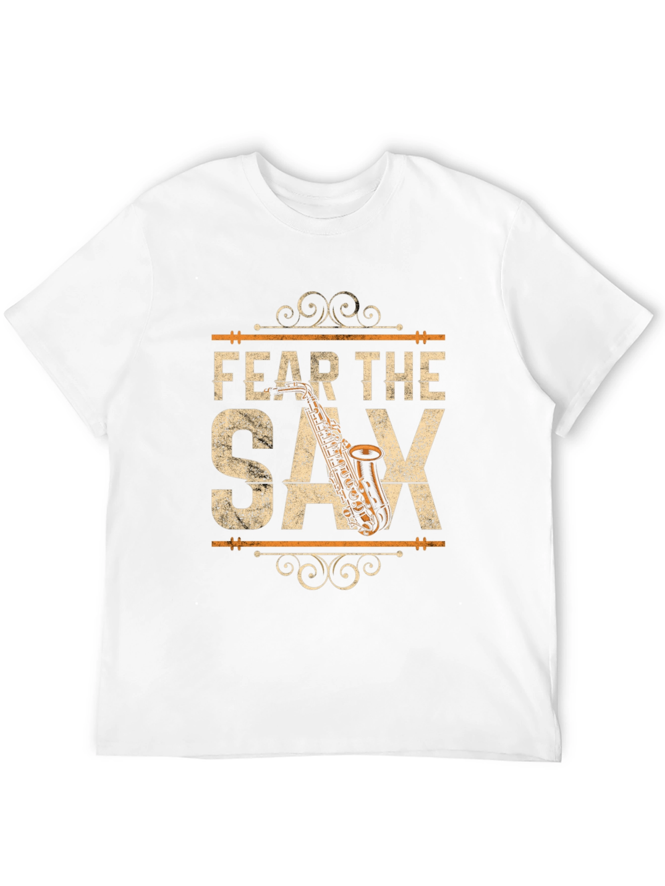 Fear the Saxophone Graphic Tee - Black Cotton Blend