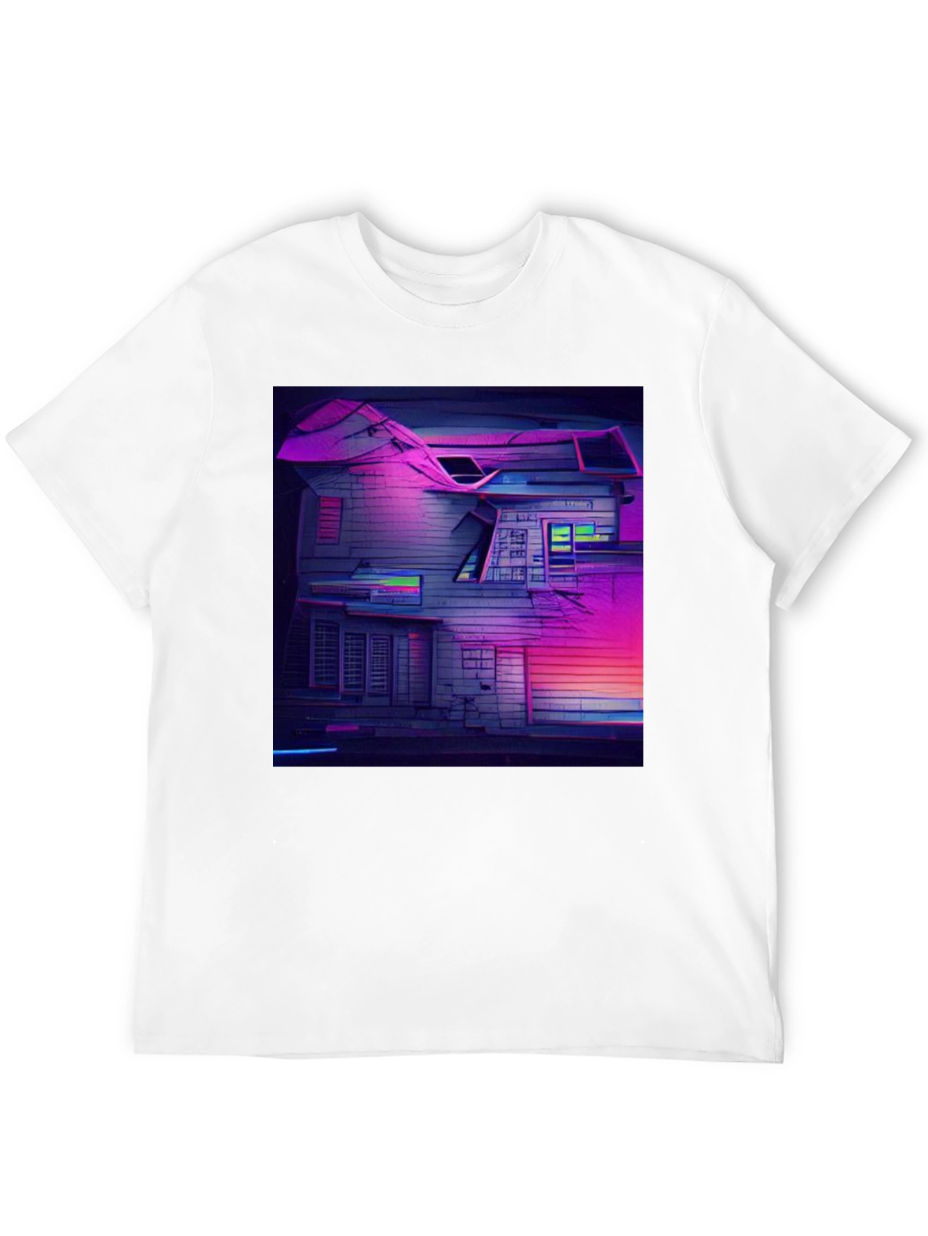 Cyberpunk House Graphic Tee - Retro Style