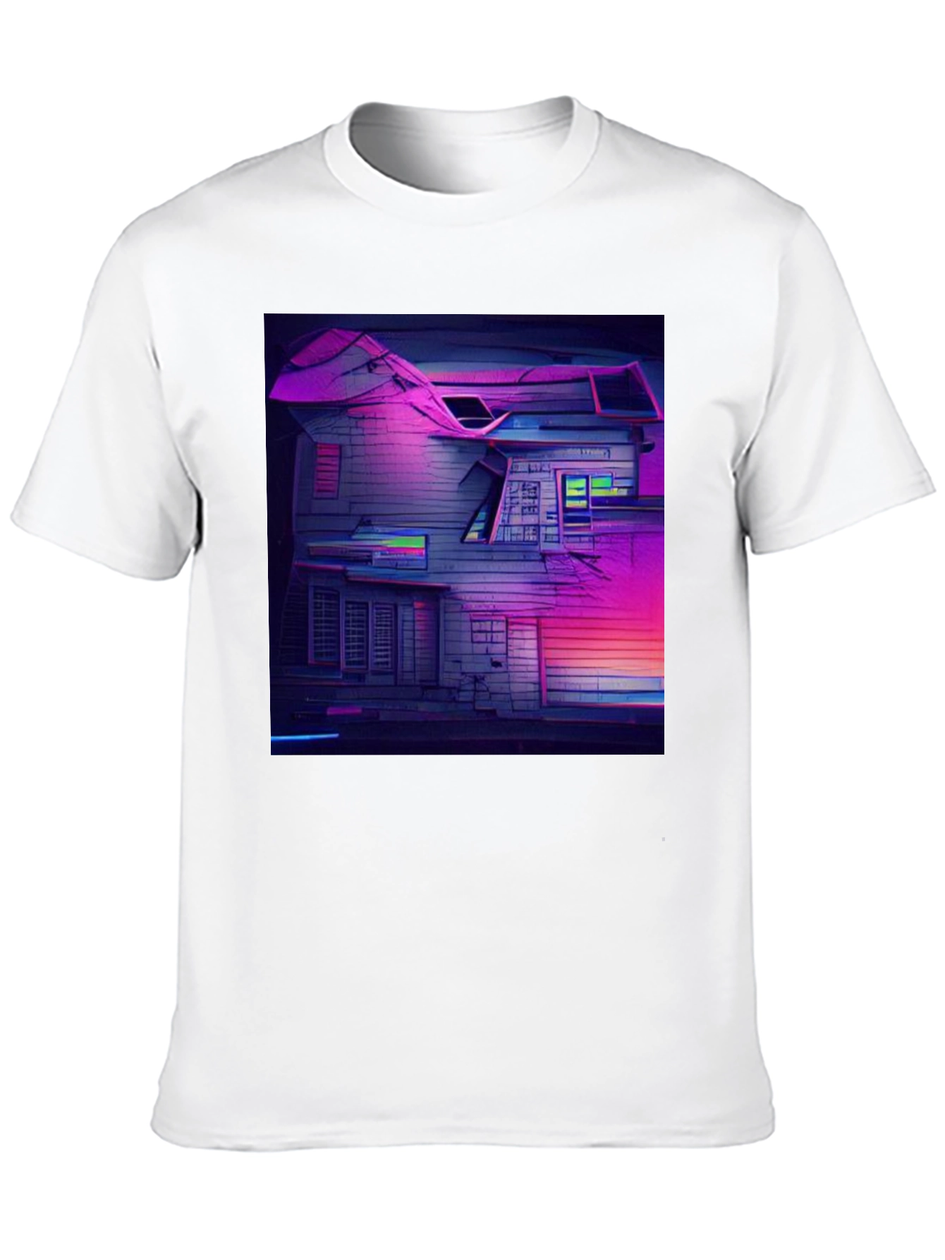 Cyberpunk House Graphic Tee - Retro Style