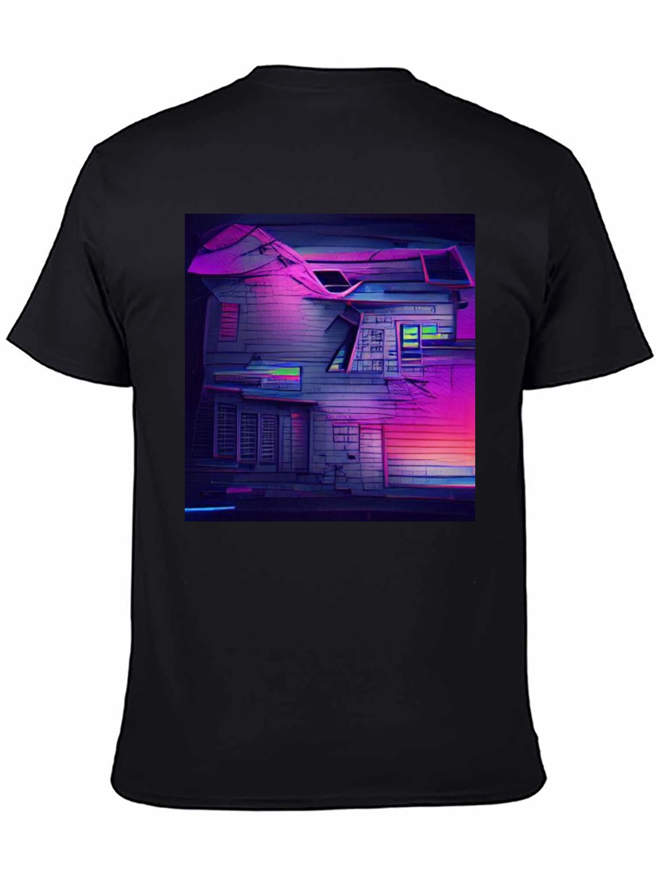 Cyberpunk House Graphic Tee - Retro Style