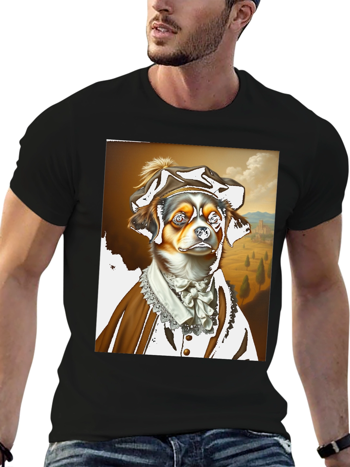 Renaissance Dog T-Shirt - Funny Pet Portrait Tee