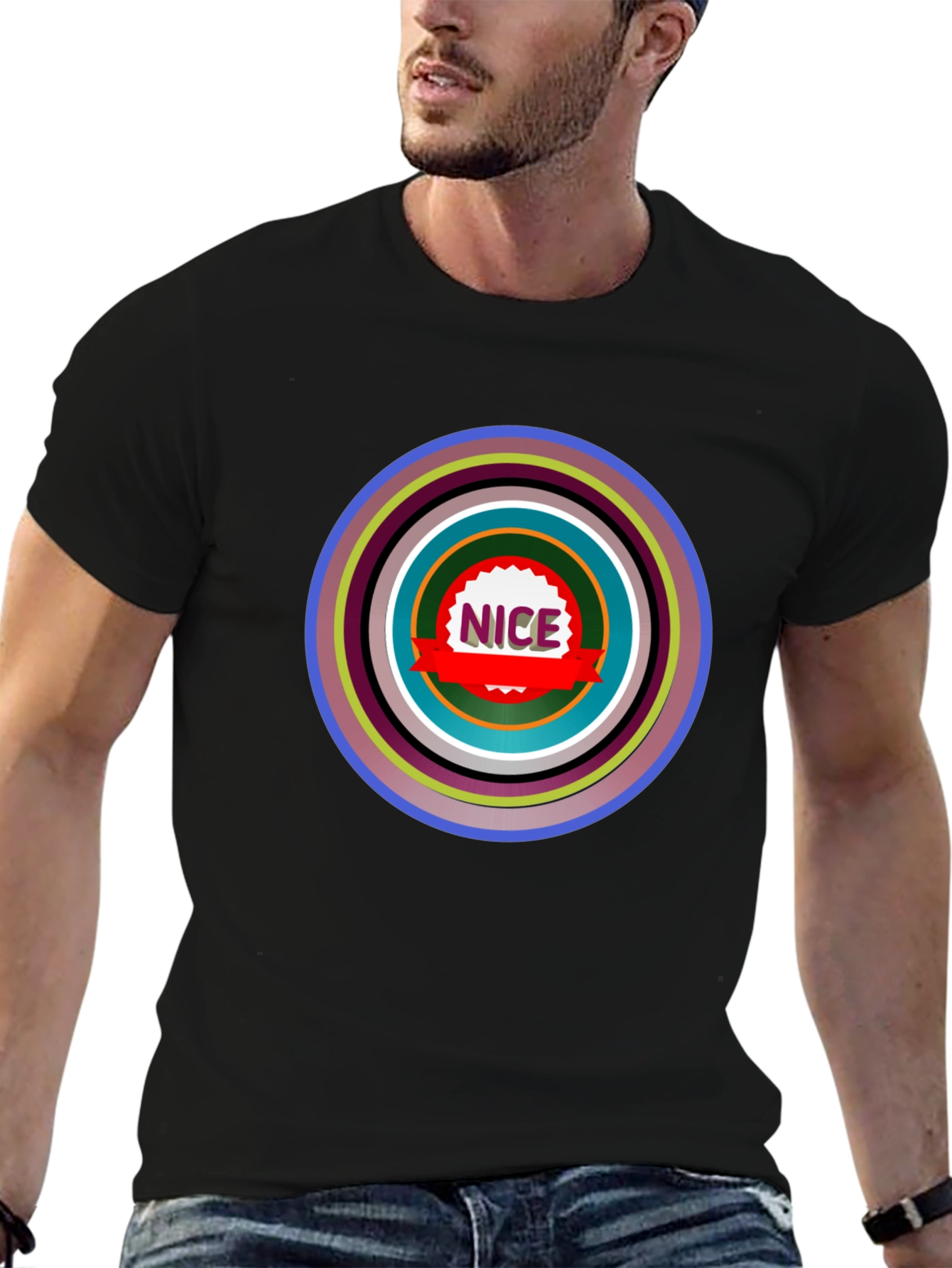 Nice Graphic Tee - Stylish Black Shirt