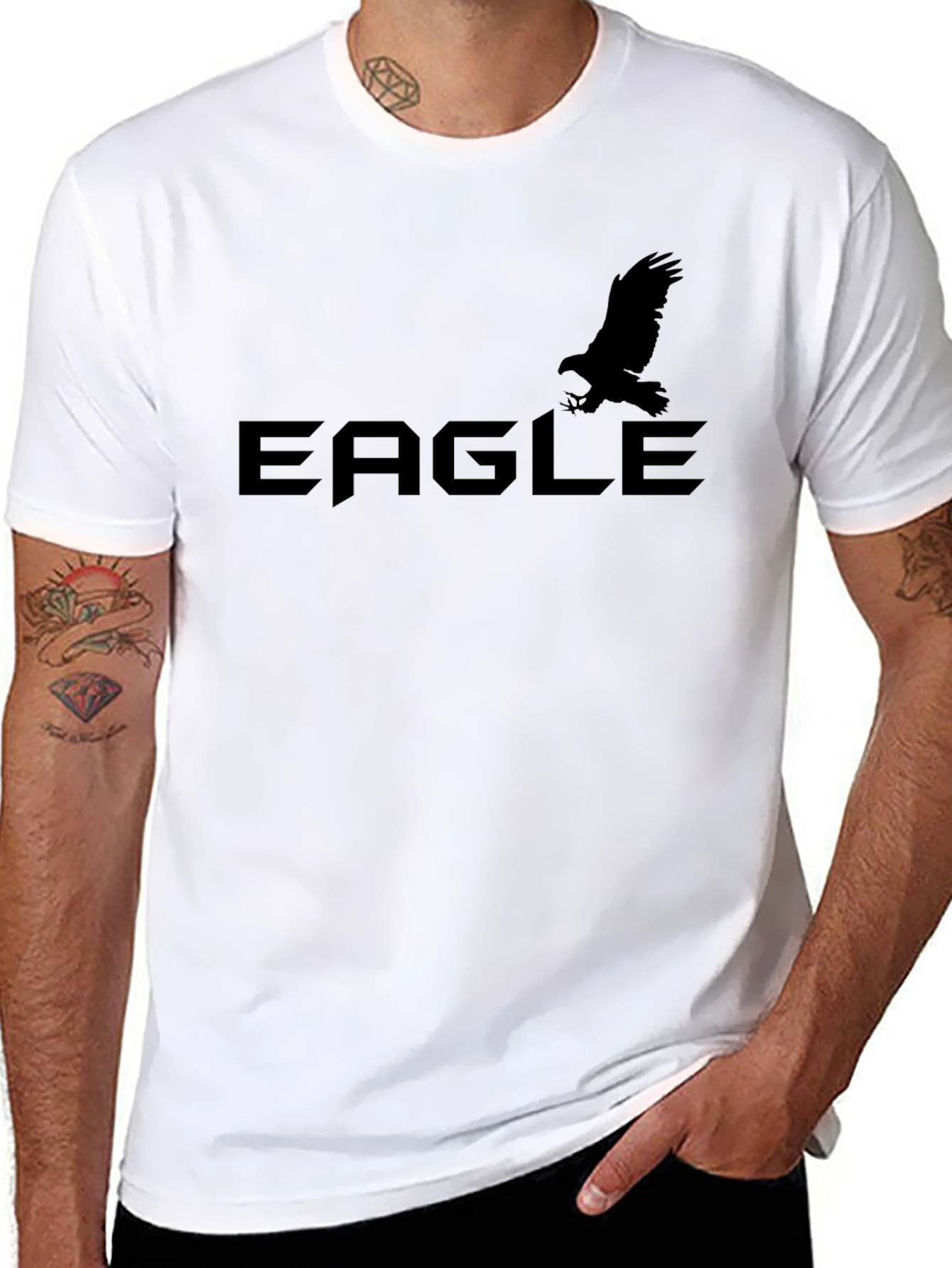 Eagle Graphic Black T-Shirt for Men
