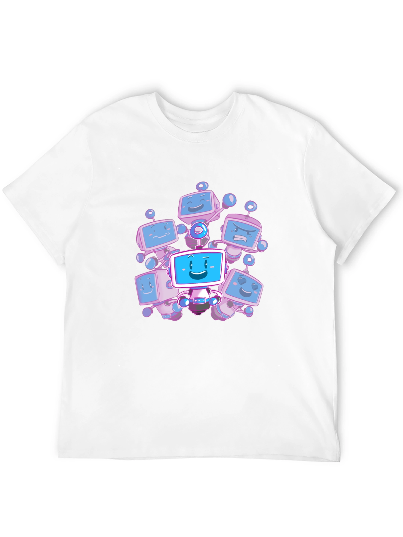 Robot Crew Graphic T-Shirt - Black Cotton Tee