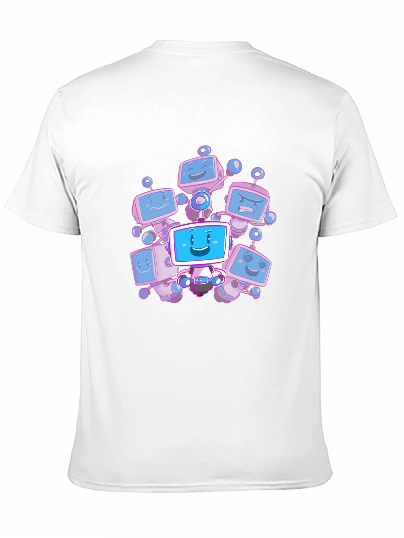 Robot Crew Graphic T-Shirt - Black Cotton Tee