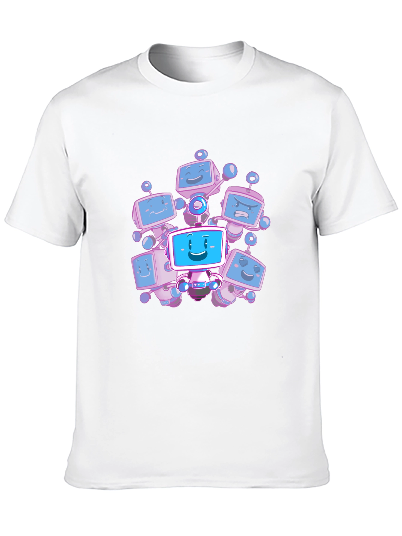 Robot Crew Graphic T-Shirt - Black Cotton Tee