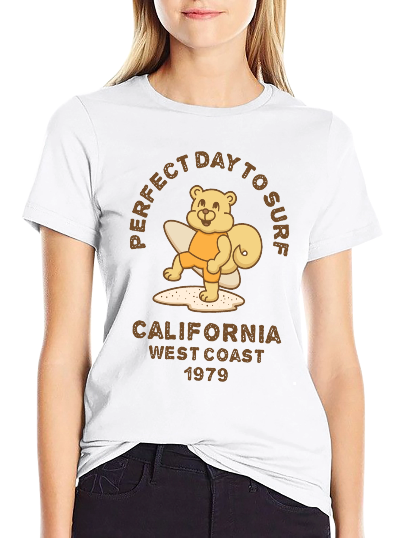 Perfect Day to Surf Bear Graphic Tee