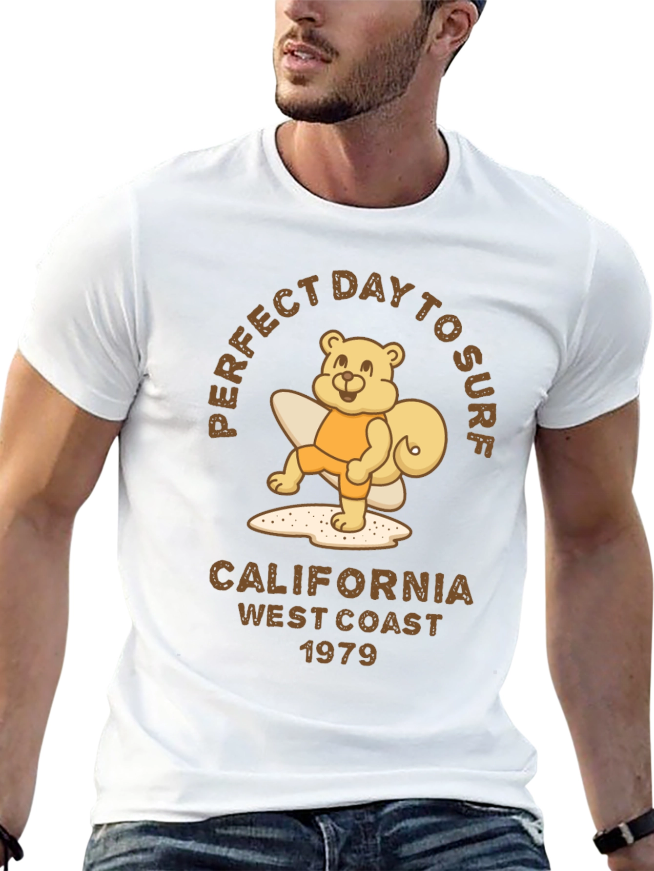Perfect Day to Surf Bear Graphic Tee