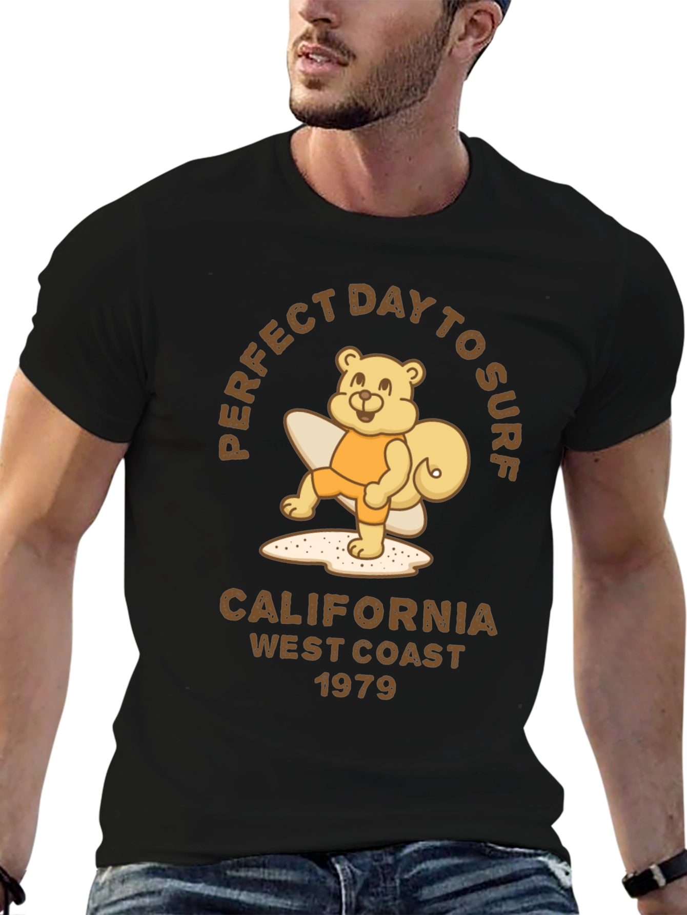 Perfect Day to Surf Bear Graphic Tee