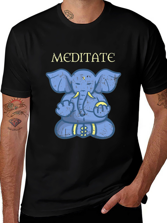 Meditating Elephant Graphic T-Shirt