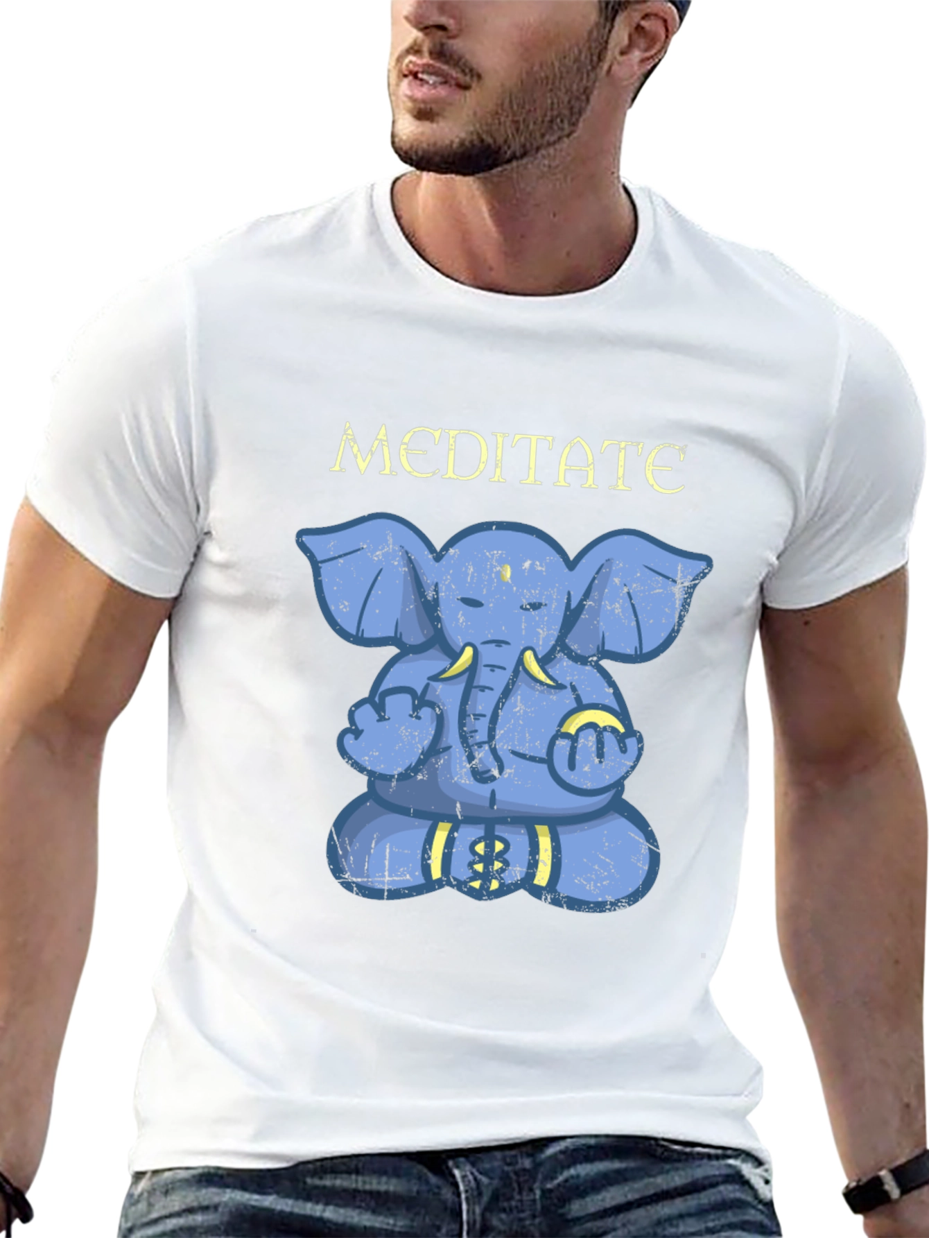 Meditating Elephant Graphic T-Shirt