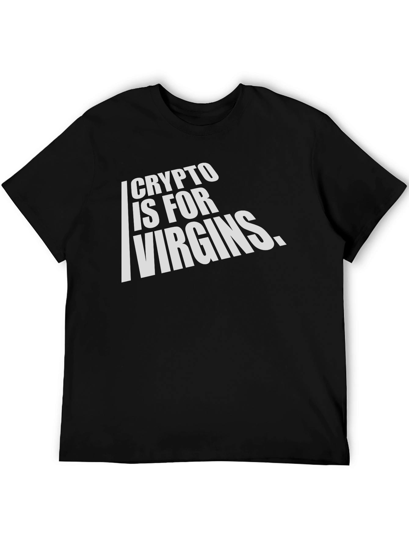 Crypto is For Virgins Black Graphic T-Shirt