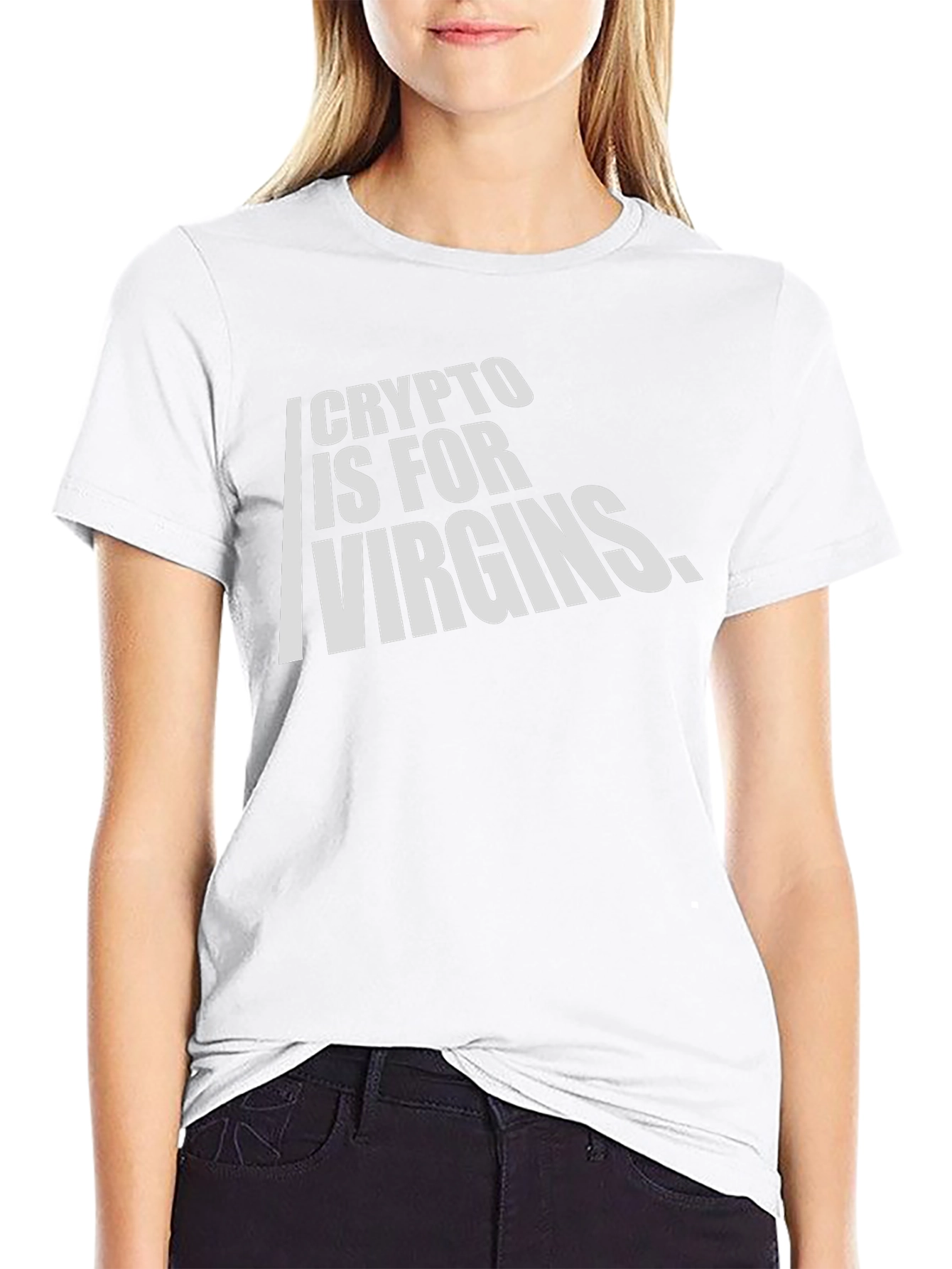 Crypto is For Virgins Black Graphic T-Shirt