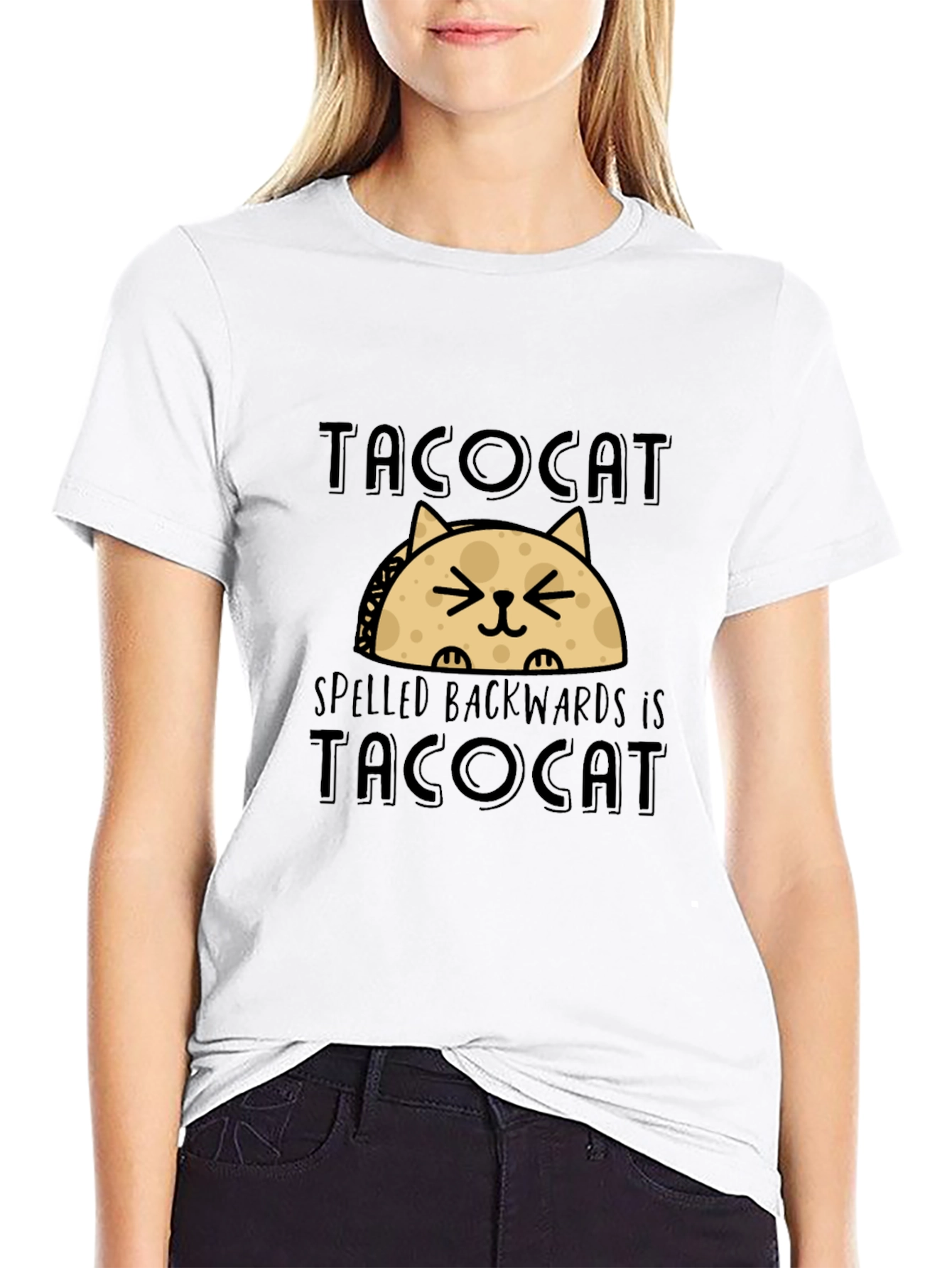 Tacocat T-Shirt - Funny Palindrome Cat Taco Tee