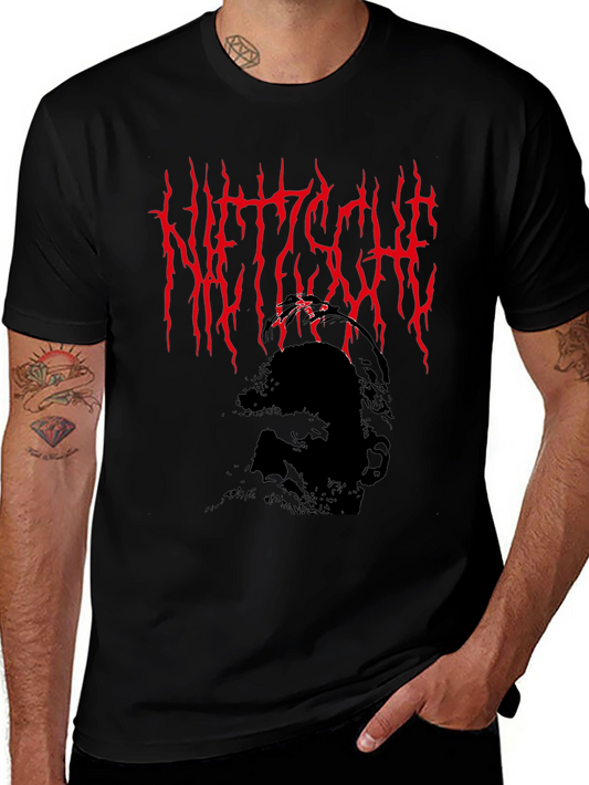 Nietzsche Heavy Metal Style Graphic T-Shirt