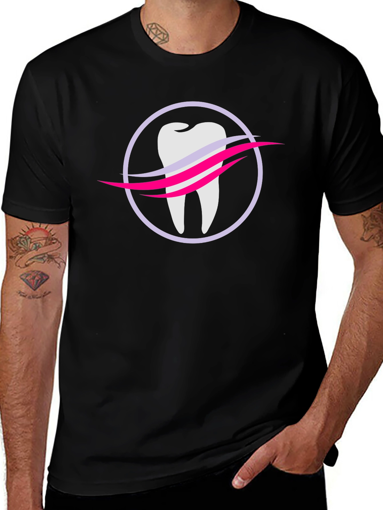 Dental Logo Black Tee - Dentist Approved