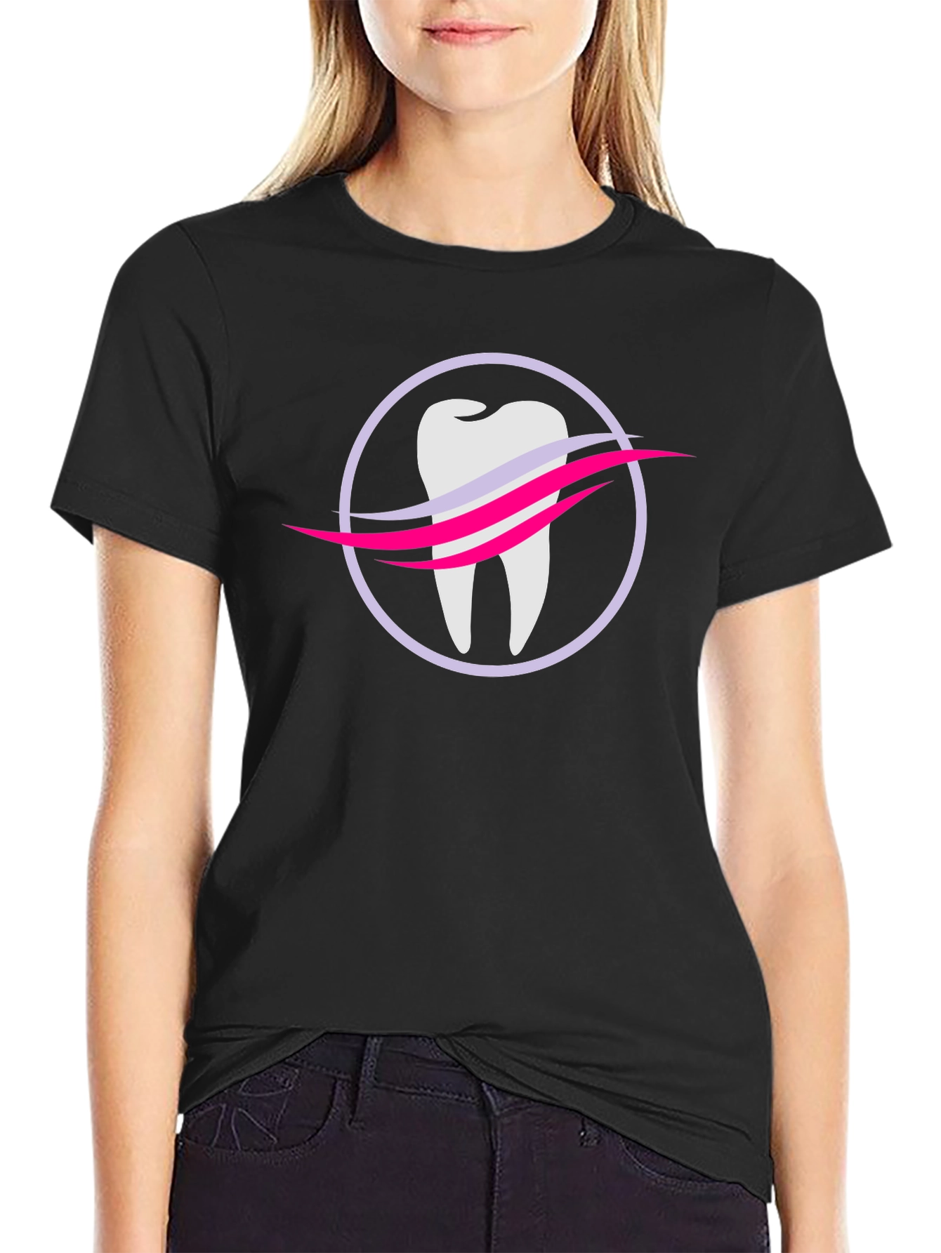 Dental Logo Black Tee - Dentist Approved