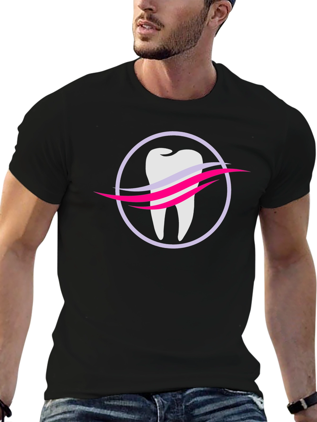 Dental Logo Black Tee - Dentist Approved