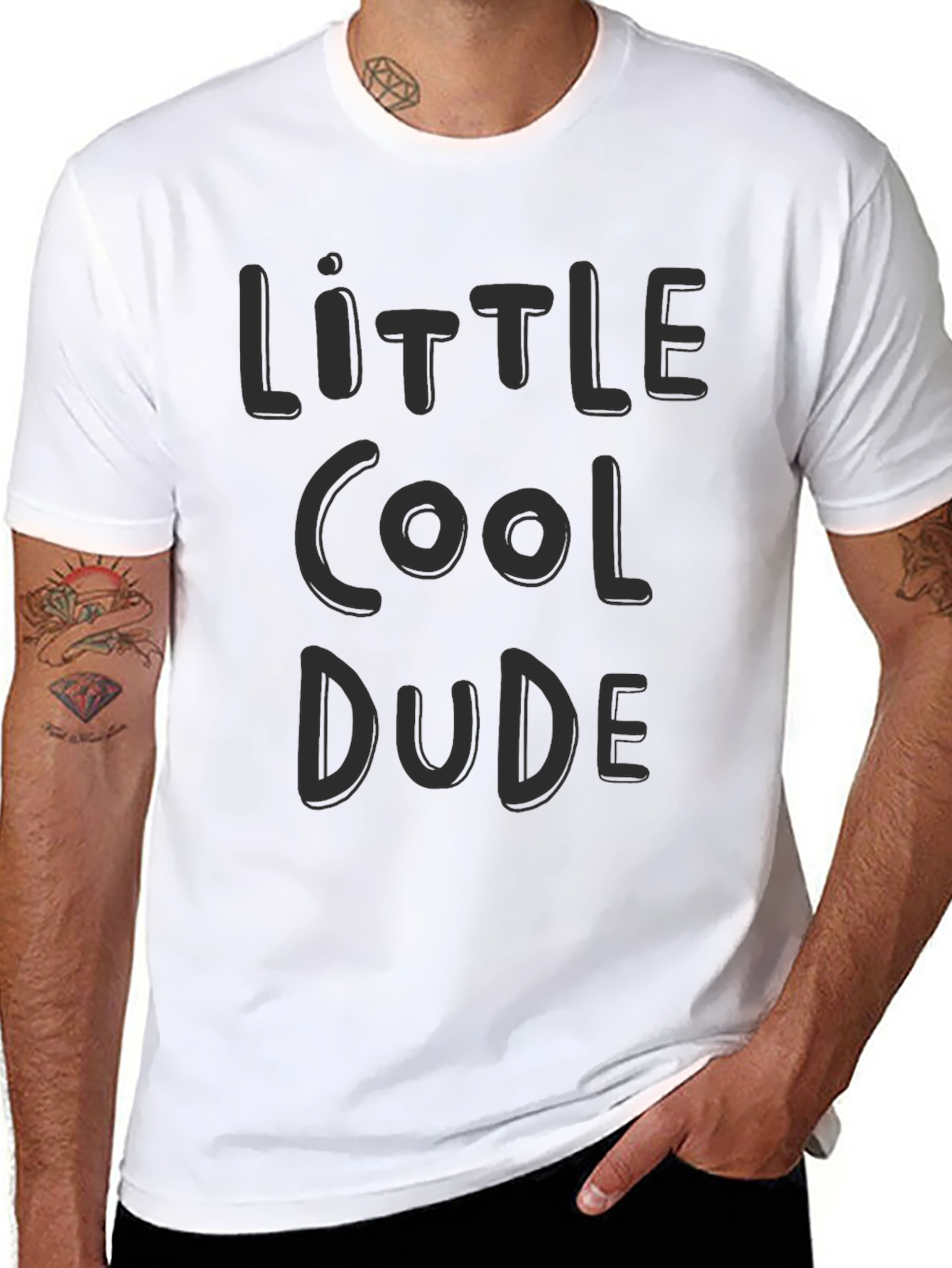 Little Cool Dude Black Graphic Tee