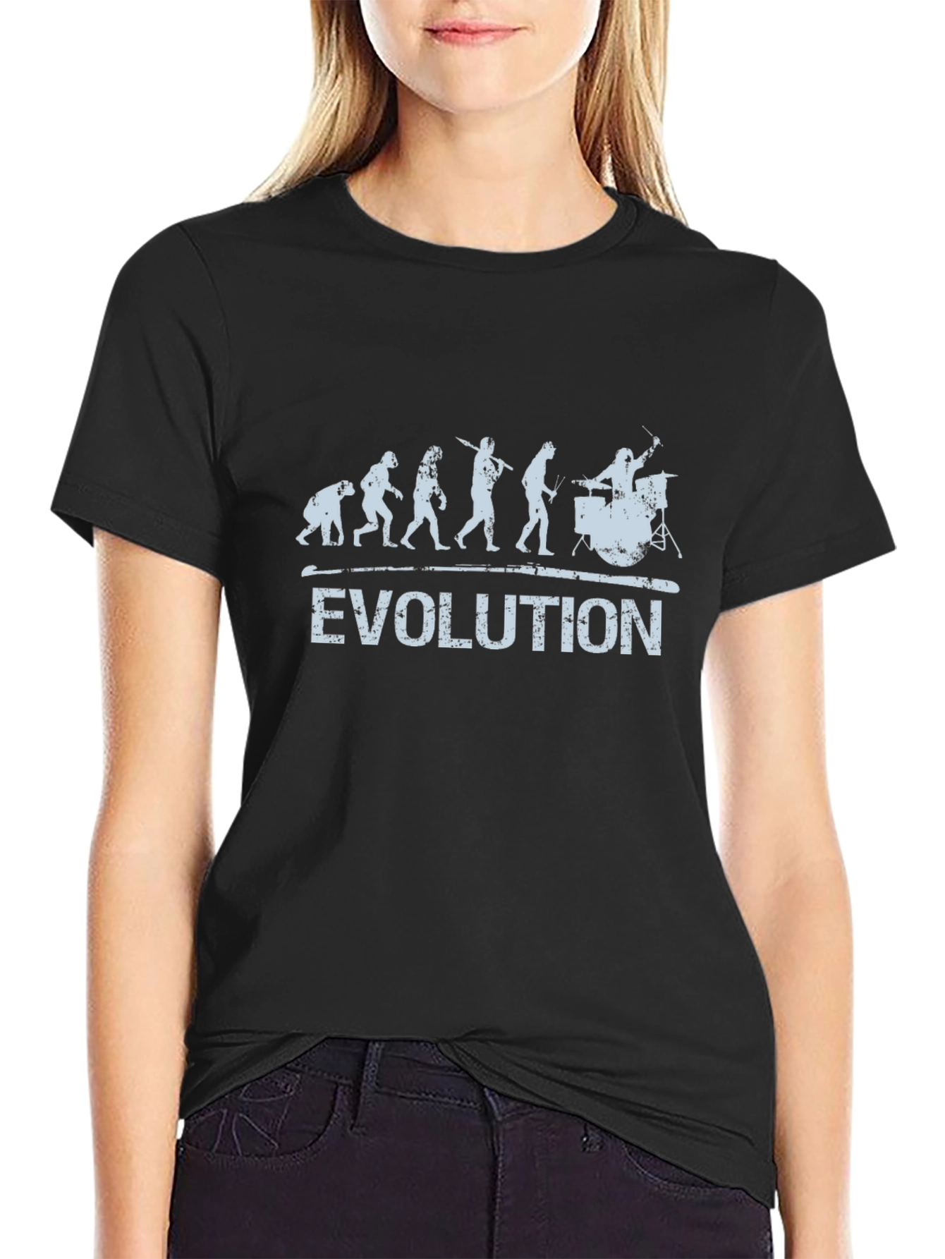 Evolution of Drummer T-Shirt - Black Cotton Tee