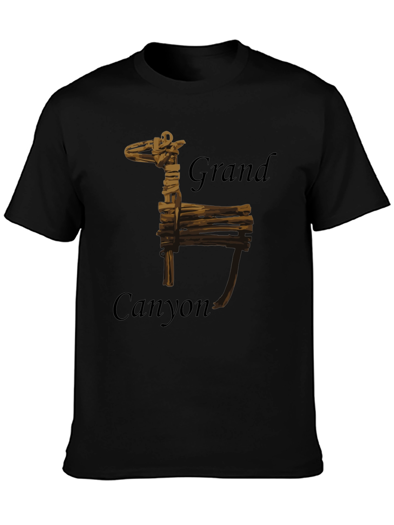 Grand Canyon Wooden Giraffe Black T-Shirt