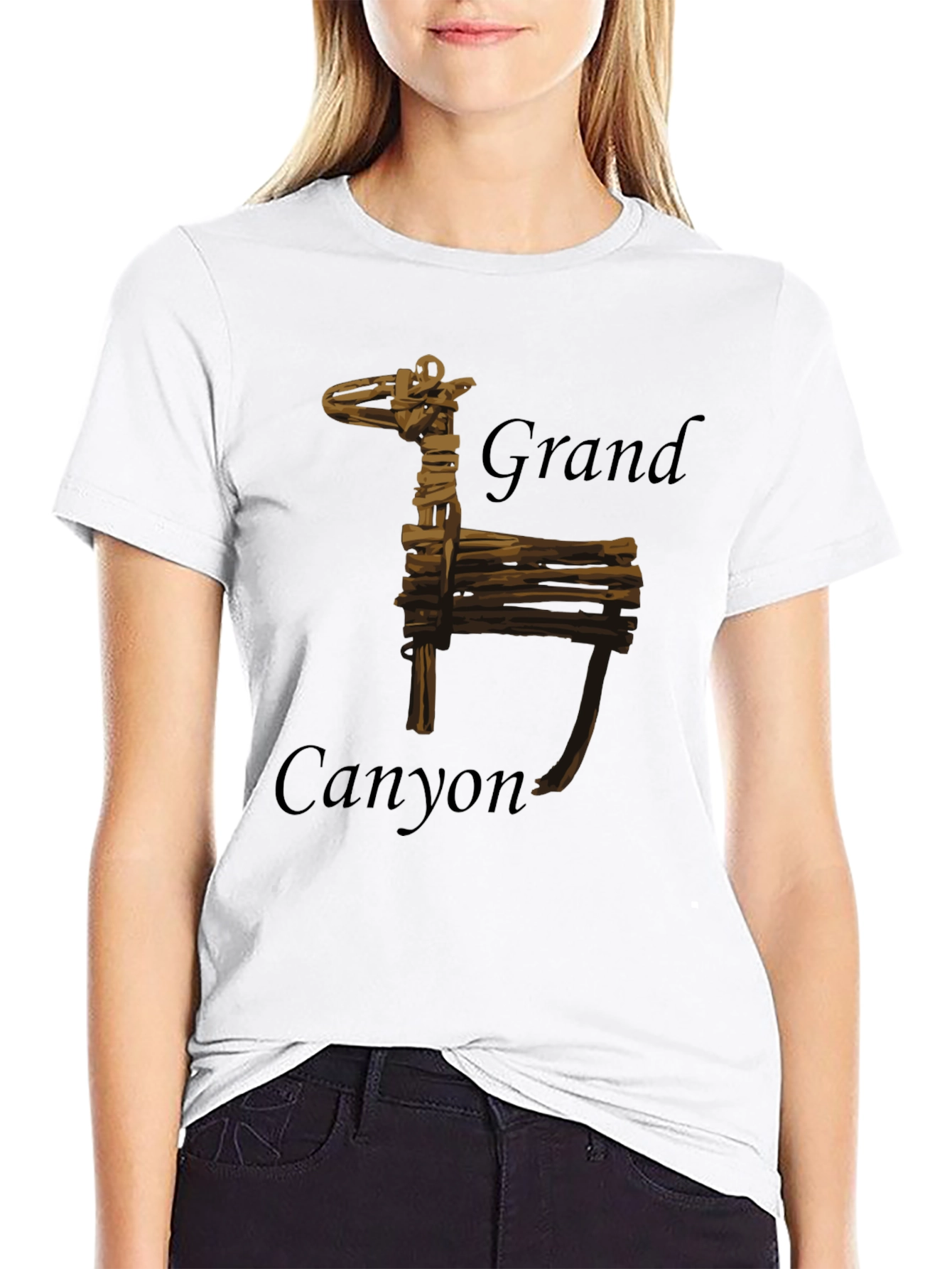 Grand Canyon Wooden Giraffe Black T-Shirt