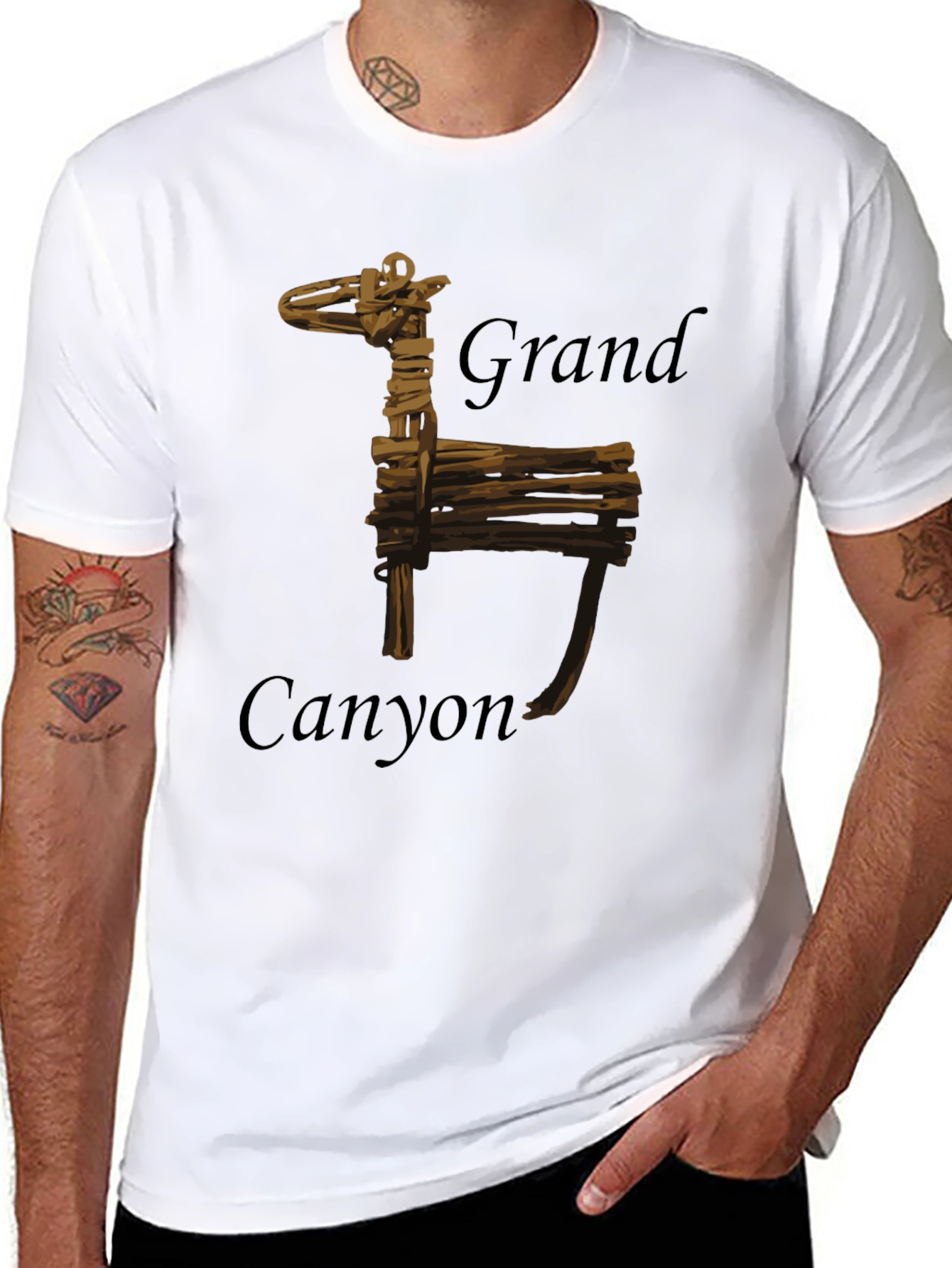 Grand Canyon Wooden Giraffe Black T-Shirt