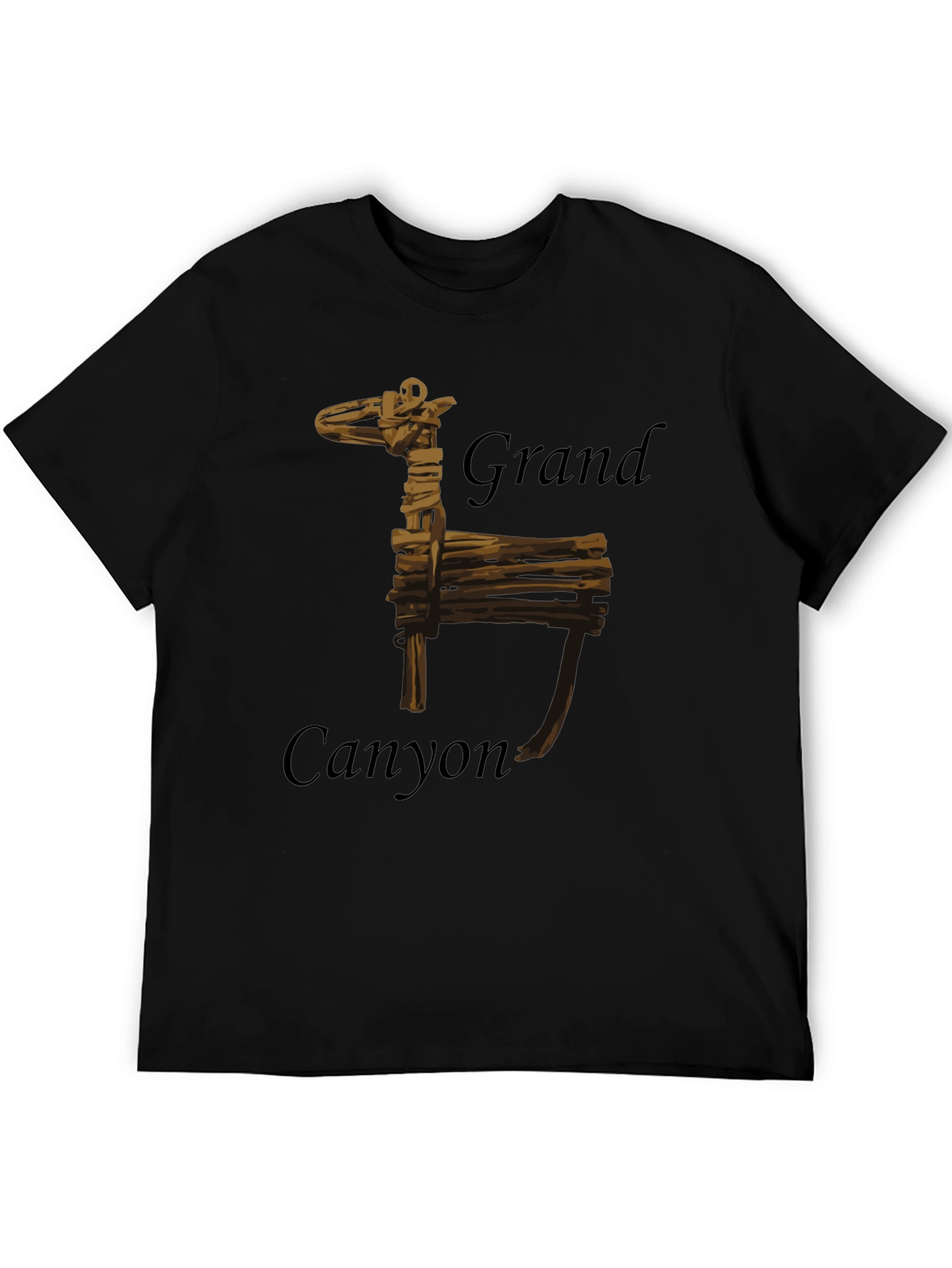Grand Canyon Wooden Giraffe Black T-Shirt