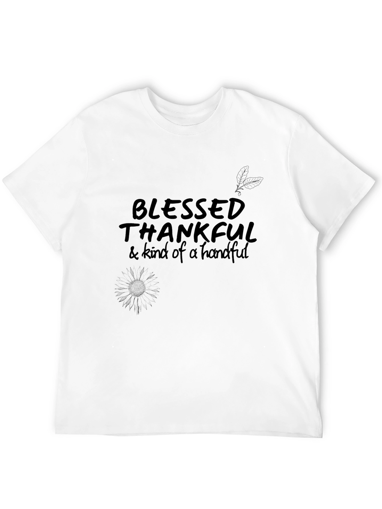 Blessed Thankful Graphic Tee - Black
