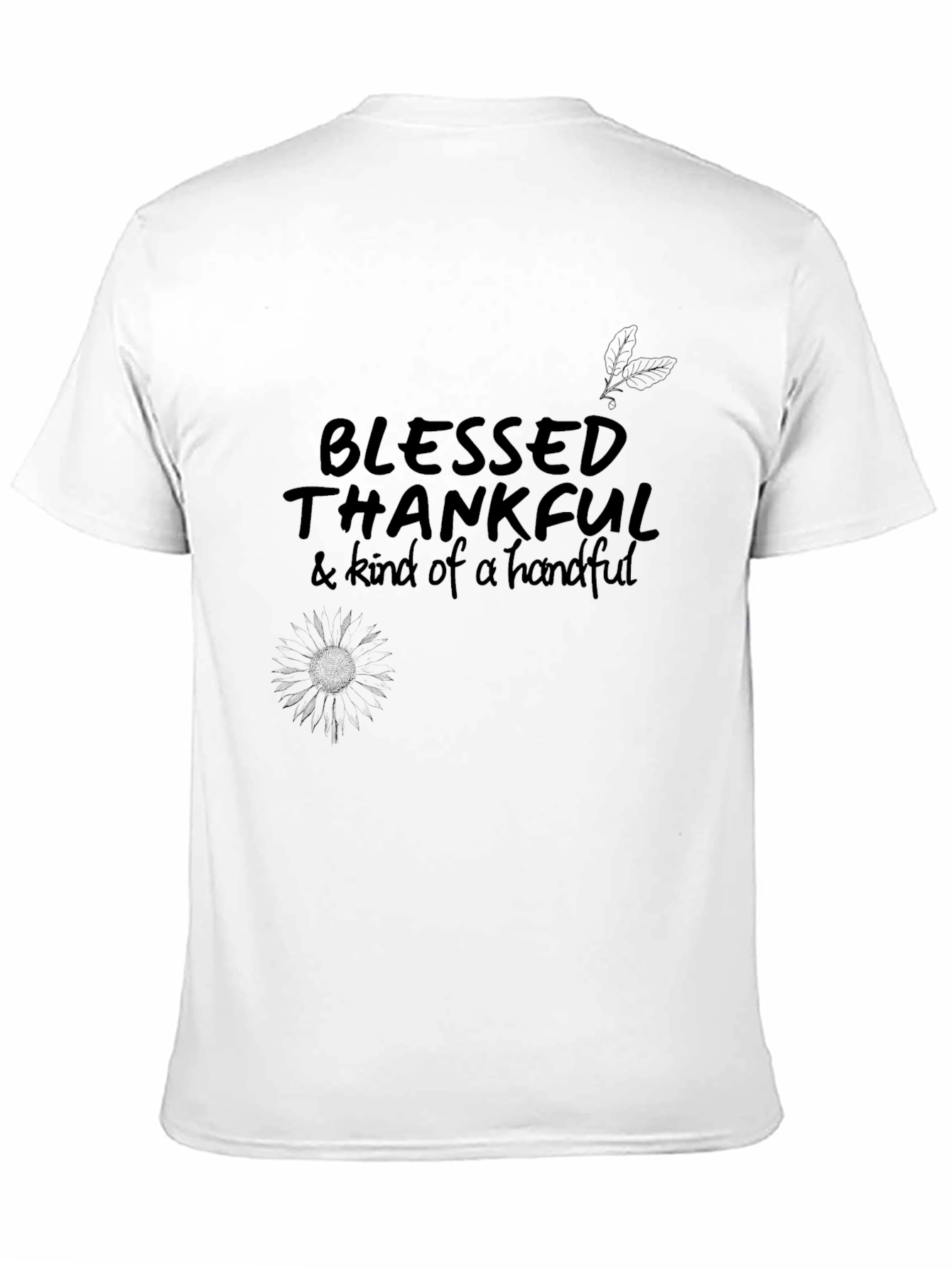 Blessed Thankful Graphic Tee - Black
