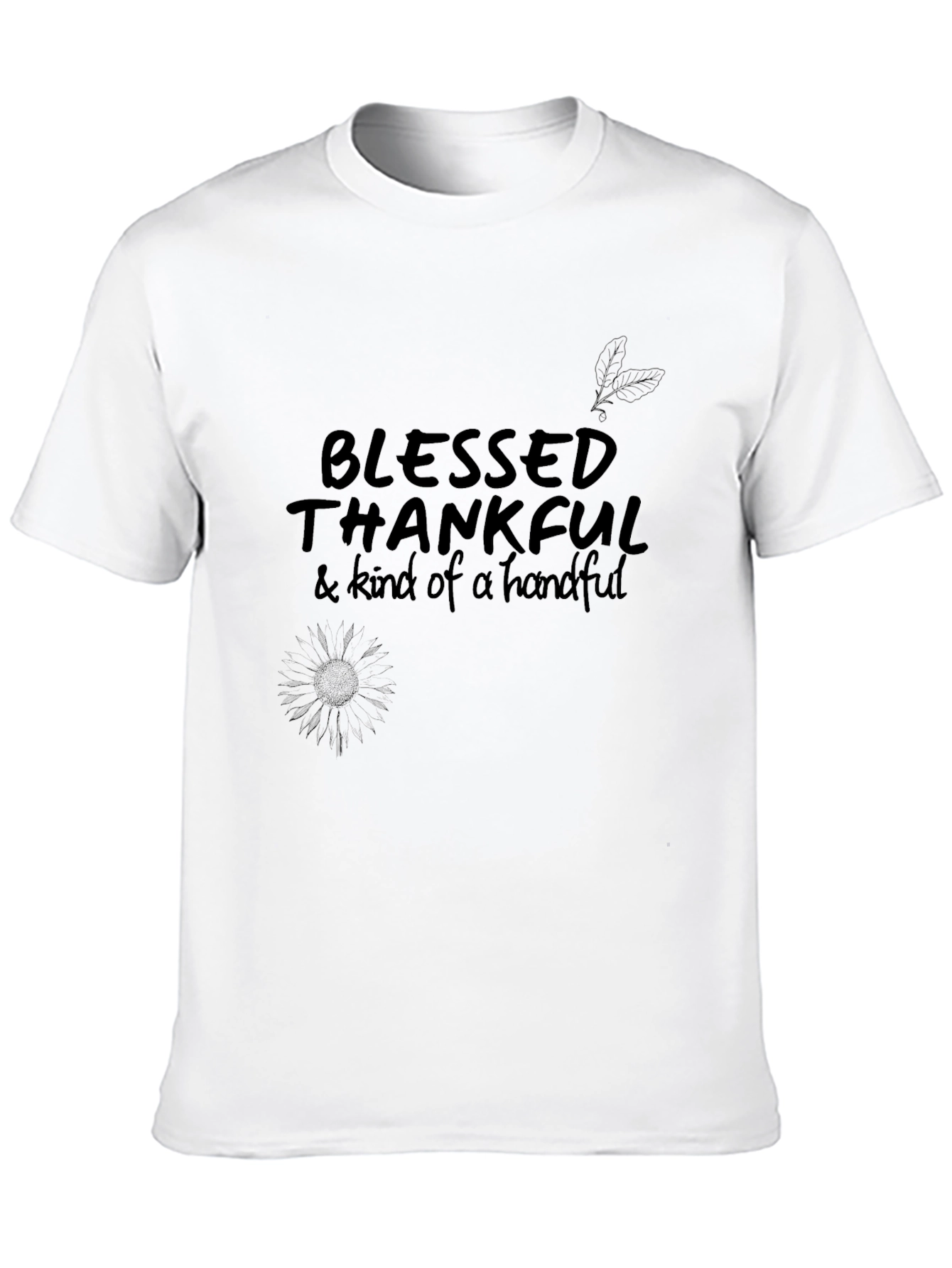 Blessed Thankful Graphic Tee - Black
