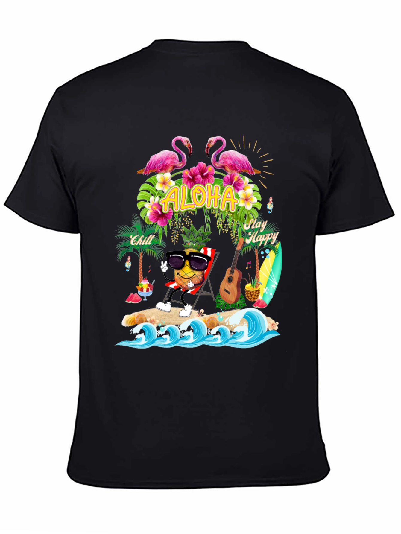 Aloha Pineapple T-Shirt Summer Beach Vibe