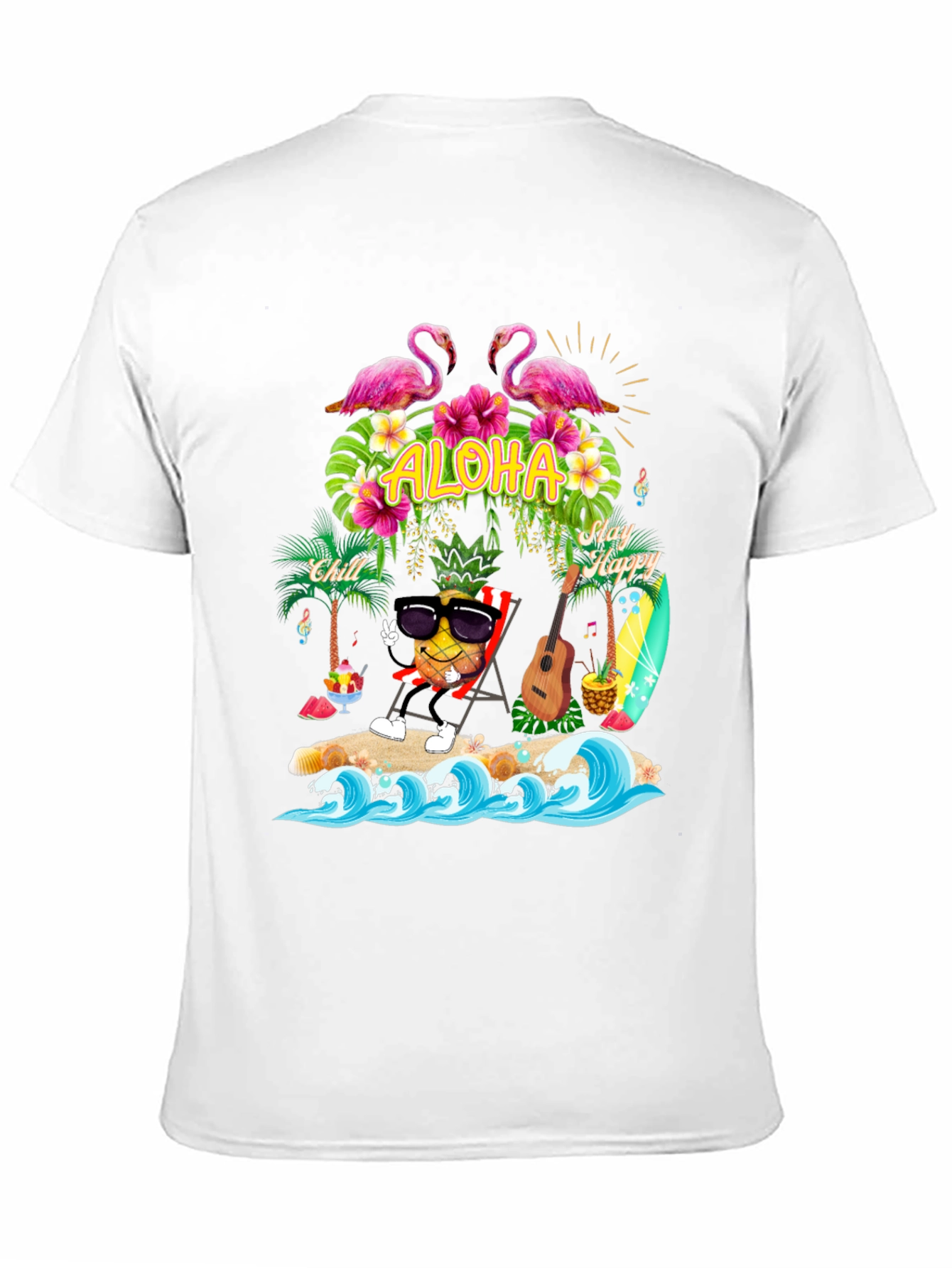 Aloha Pineapple T-Shirt Summer Beach Vibe
