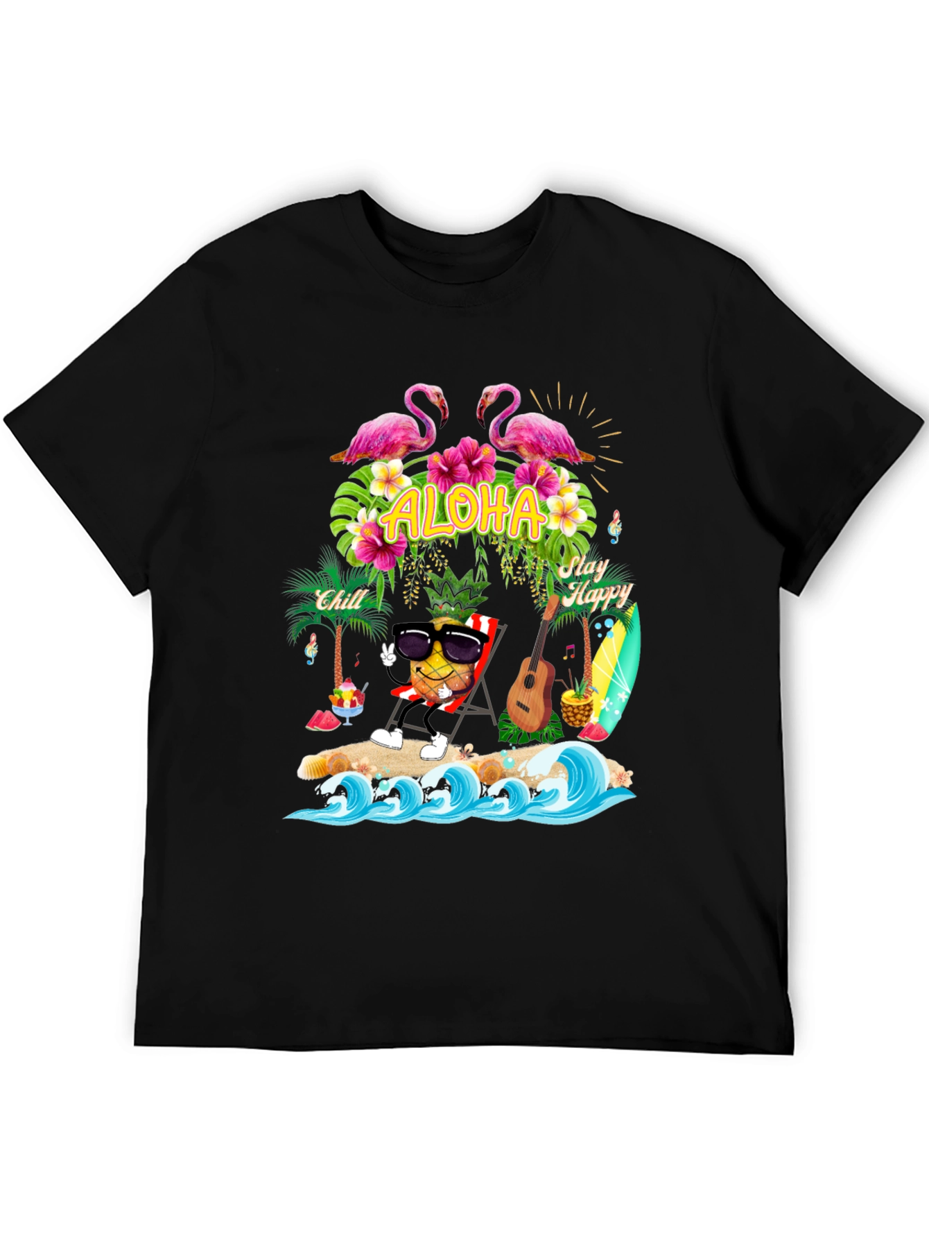 Aloha Pineapple T-Shirt Summer Beach Vibe