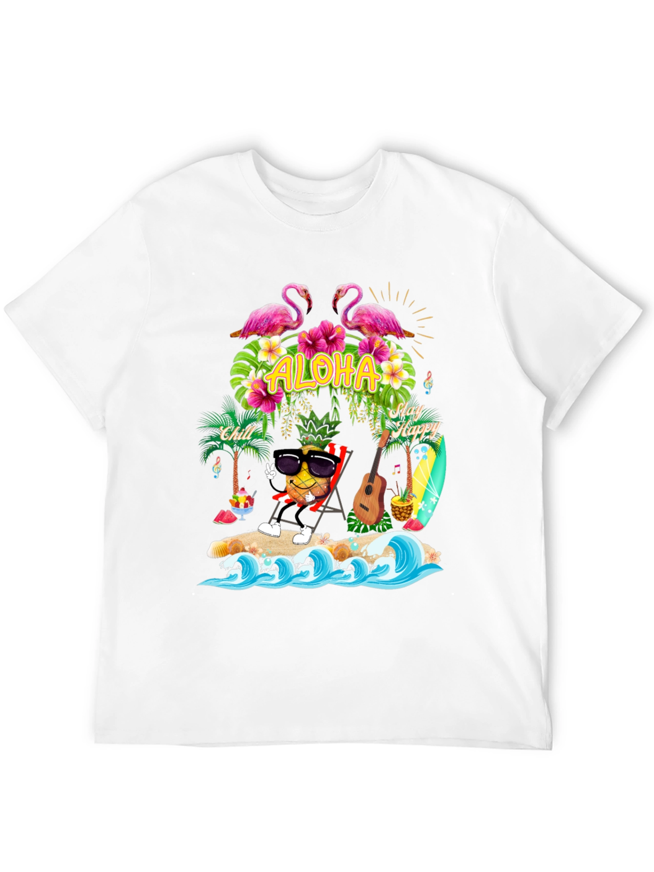Aloha Pineapple T-Shirt Summer Beach Vibe