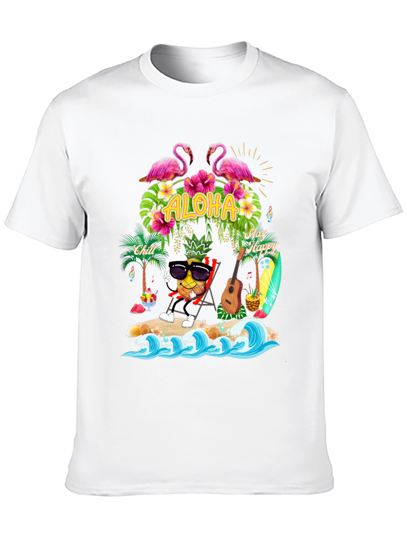 Aloha Pineapple T-Shirt Summer Beach Vibe