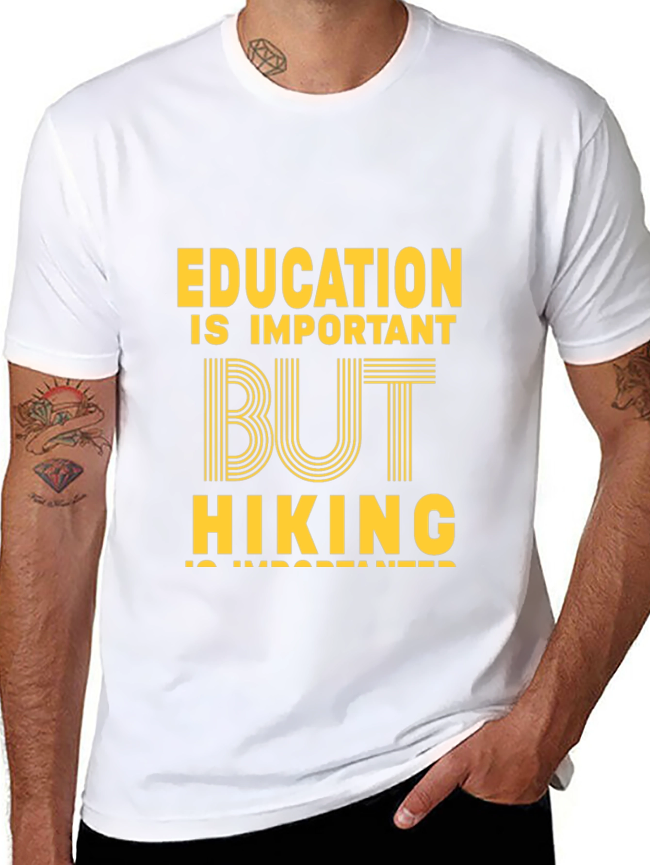 Education vs Hiking Graphic Tee