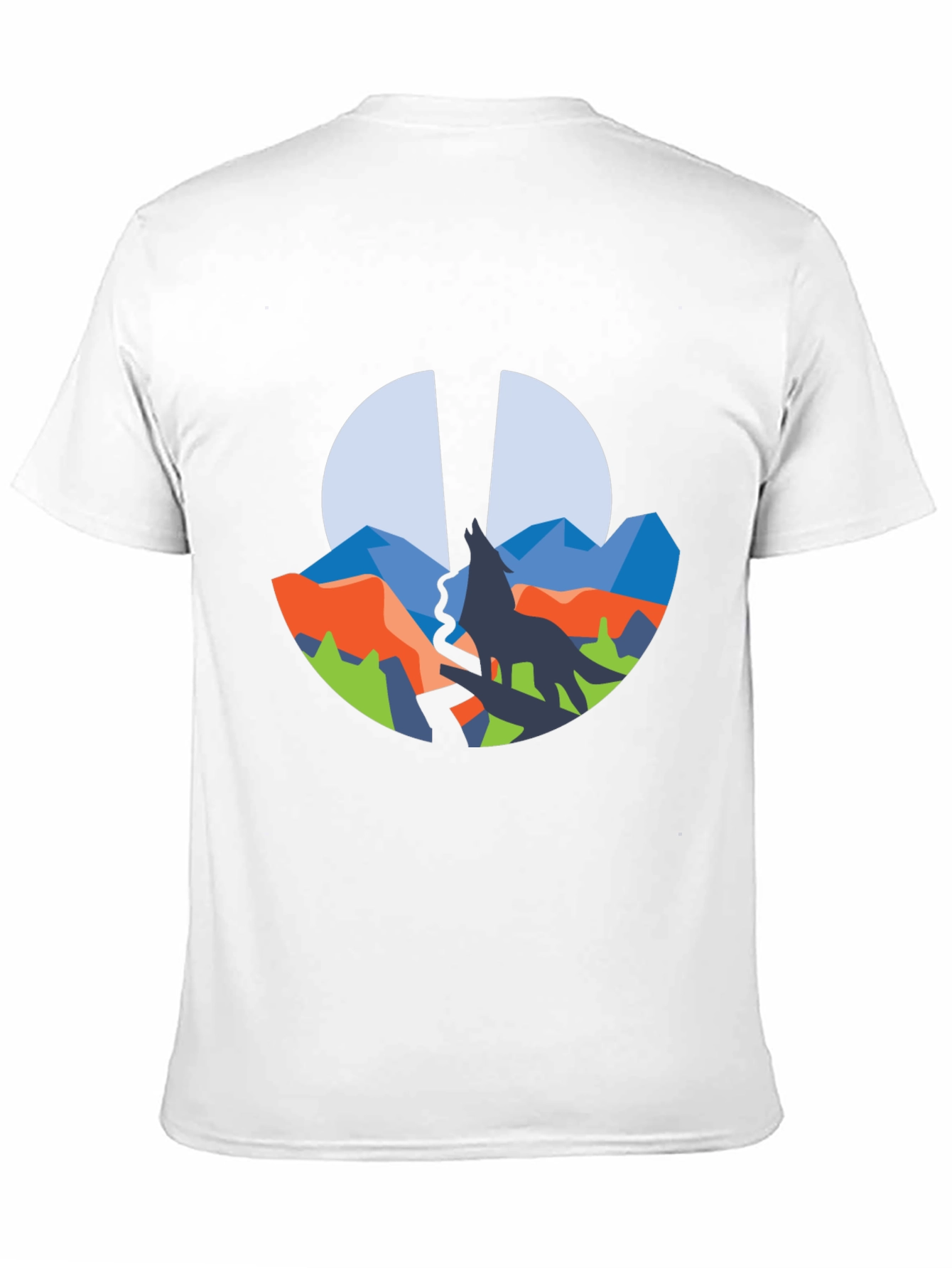 Wolf Mountain Graphic Tee - Black Crew Neck