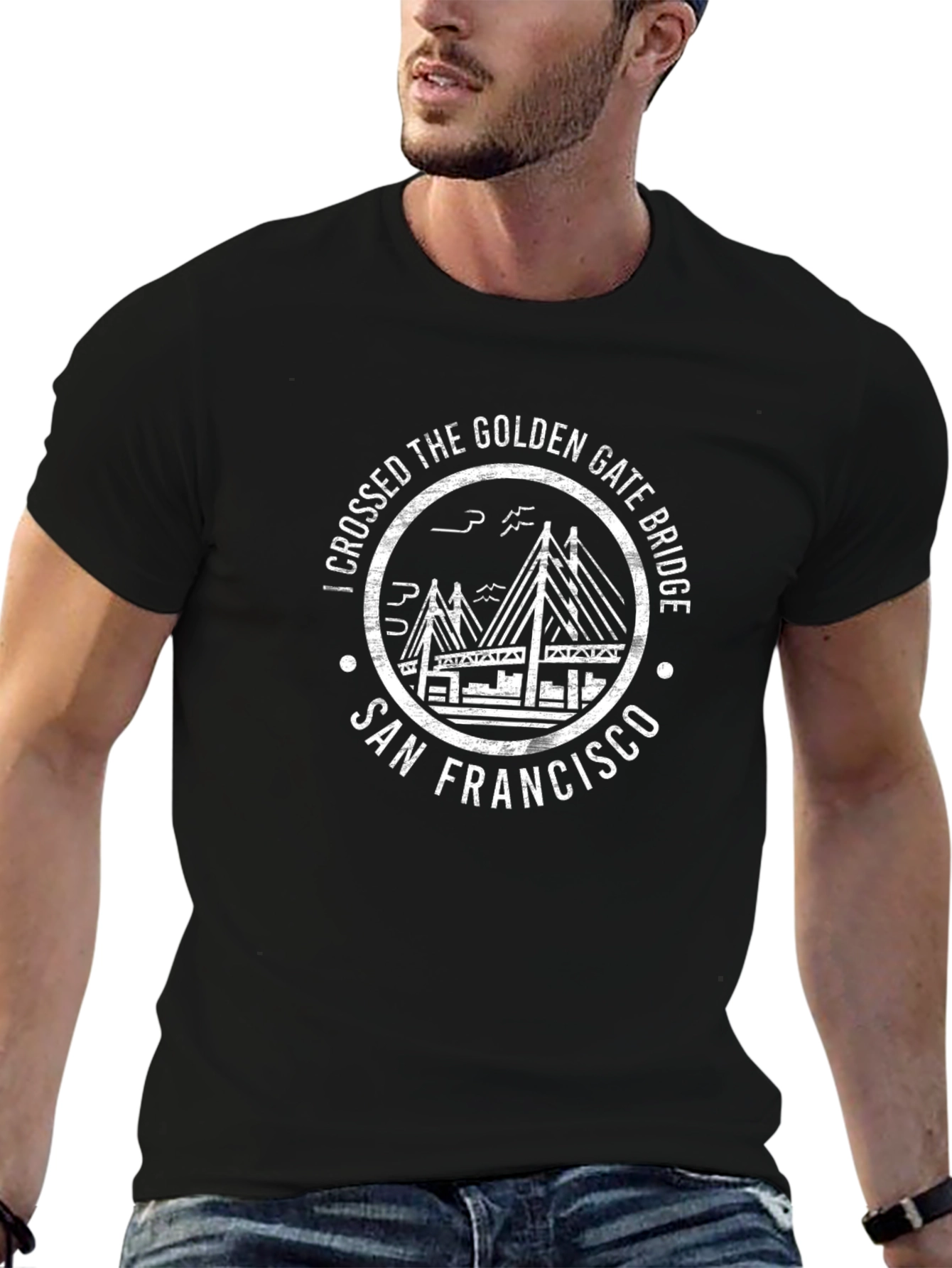 Golden Gate Bridge San Francisco Black T-Shirt