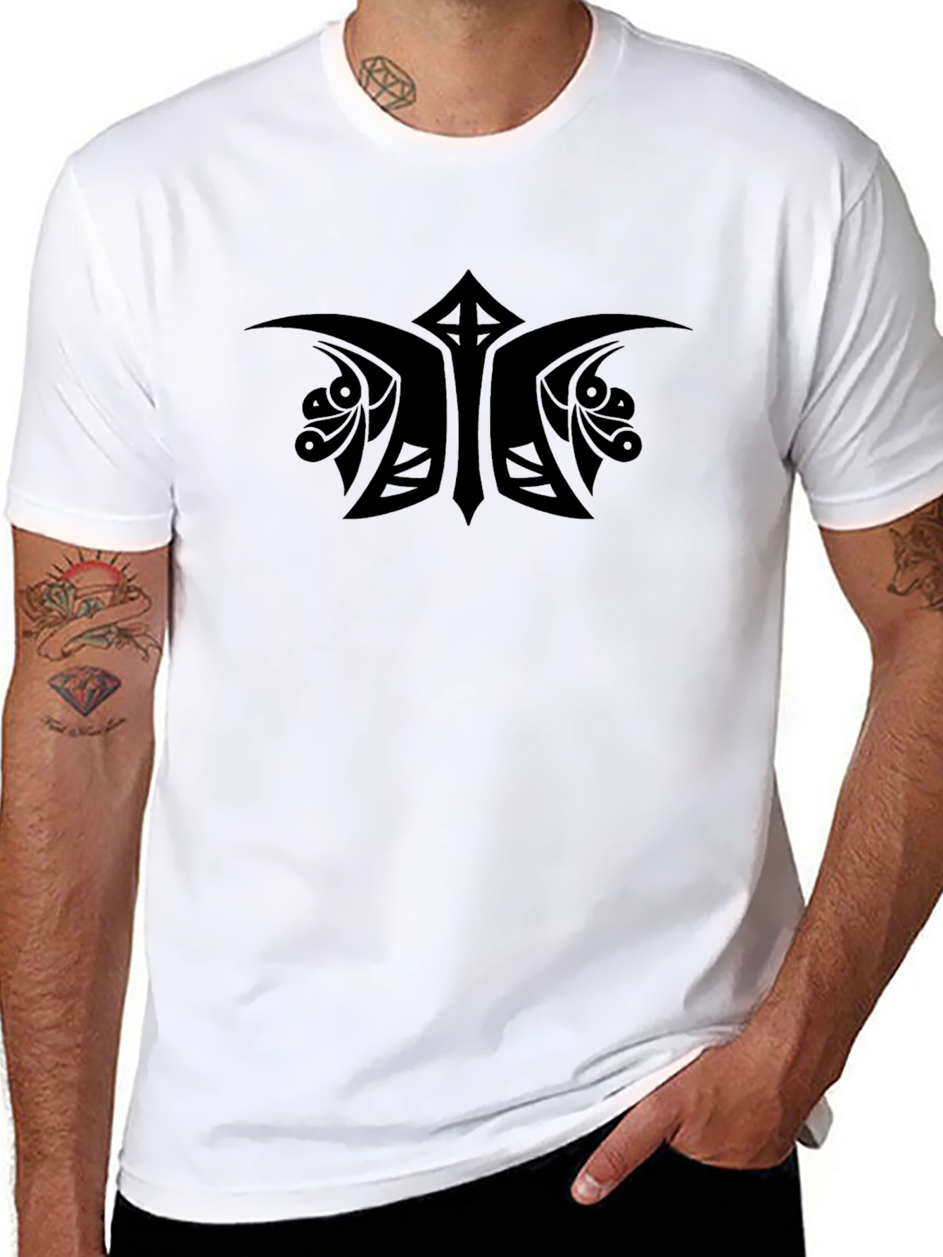 Black Tribal Graphic Tee - Stylish Casual Wear