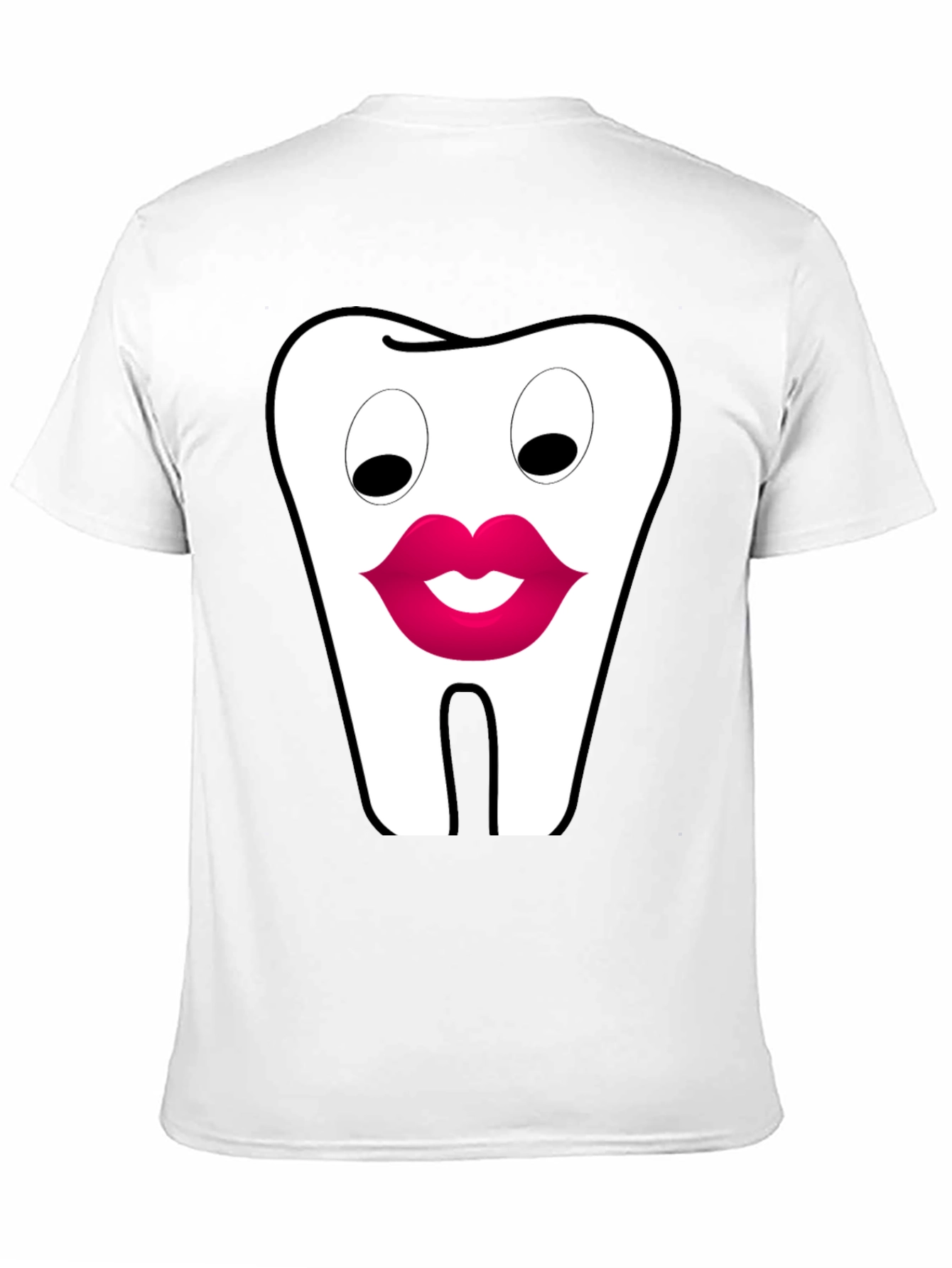 Funny Tooth Lips Graphic Tee - Black Cotton T-Shirt