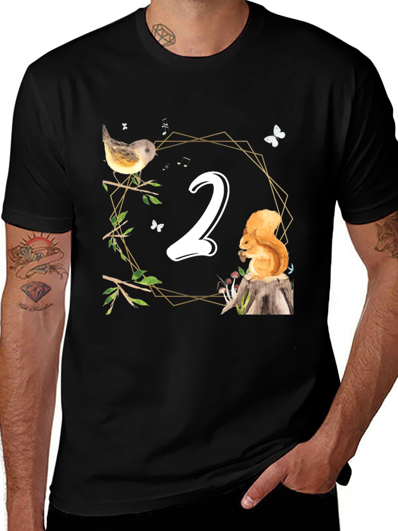 Cute Woodland Second Birthday T-Shirt