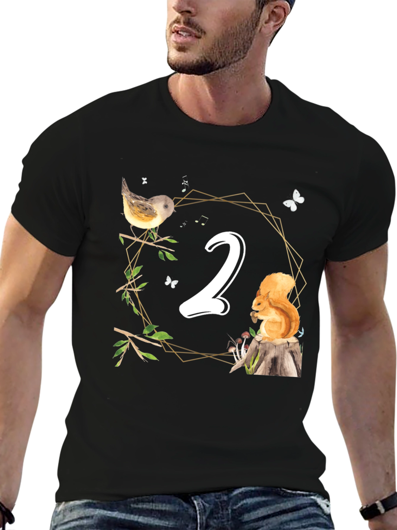 Cute Woodland Second Birthday T-Shirt