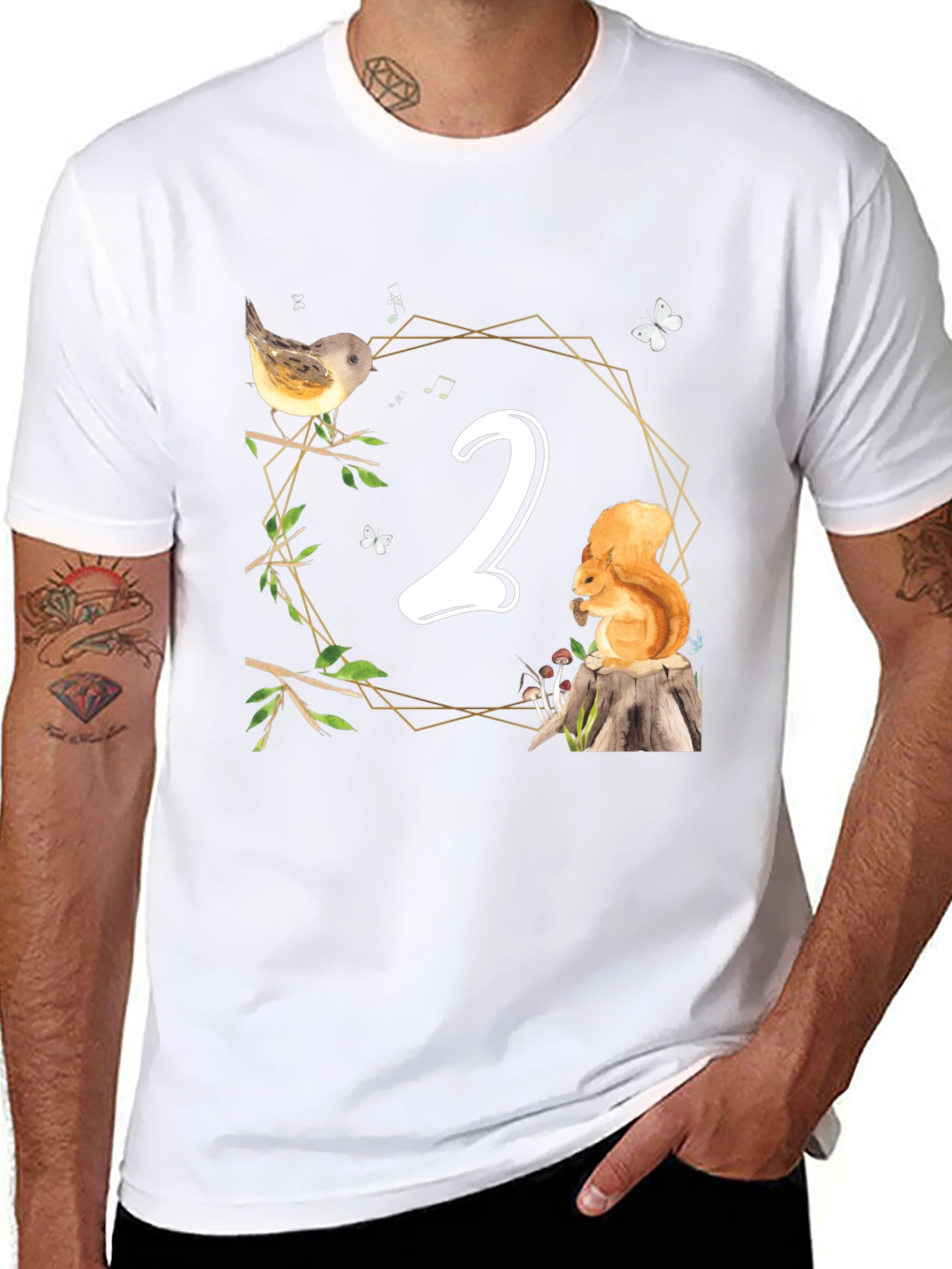Cute Woodland Second Birthday T-Shirt